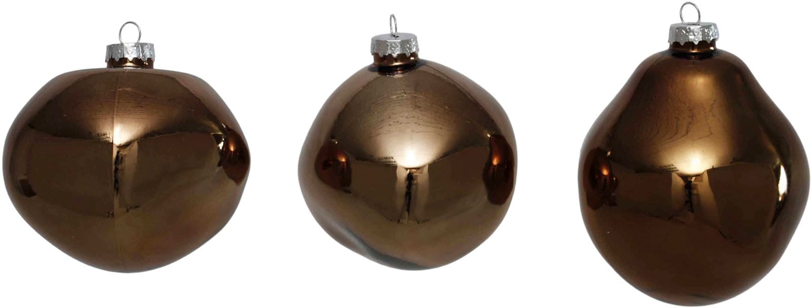 Leonique Weihnachtsbaumkugel »Birdelle glänzend, Weihnachtsdeko, Christbaumschmuck, Christbaumkugeln« Baumkugeln in organischer Form, Ø 10 cm, organische Kugeln aus Glas
