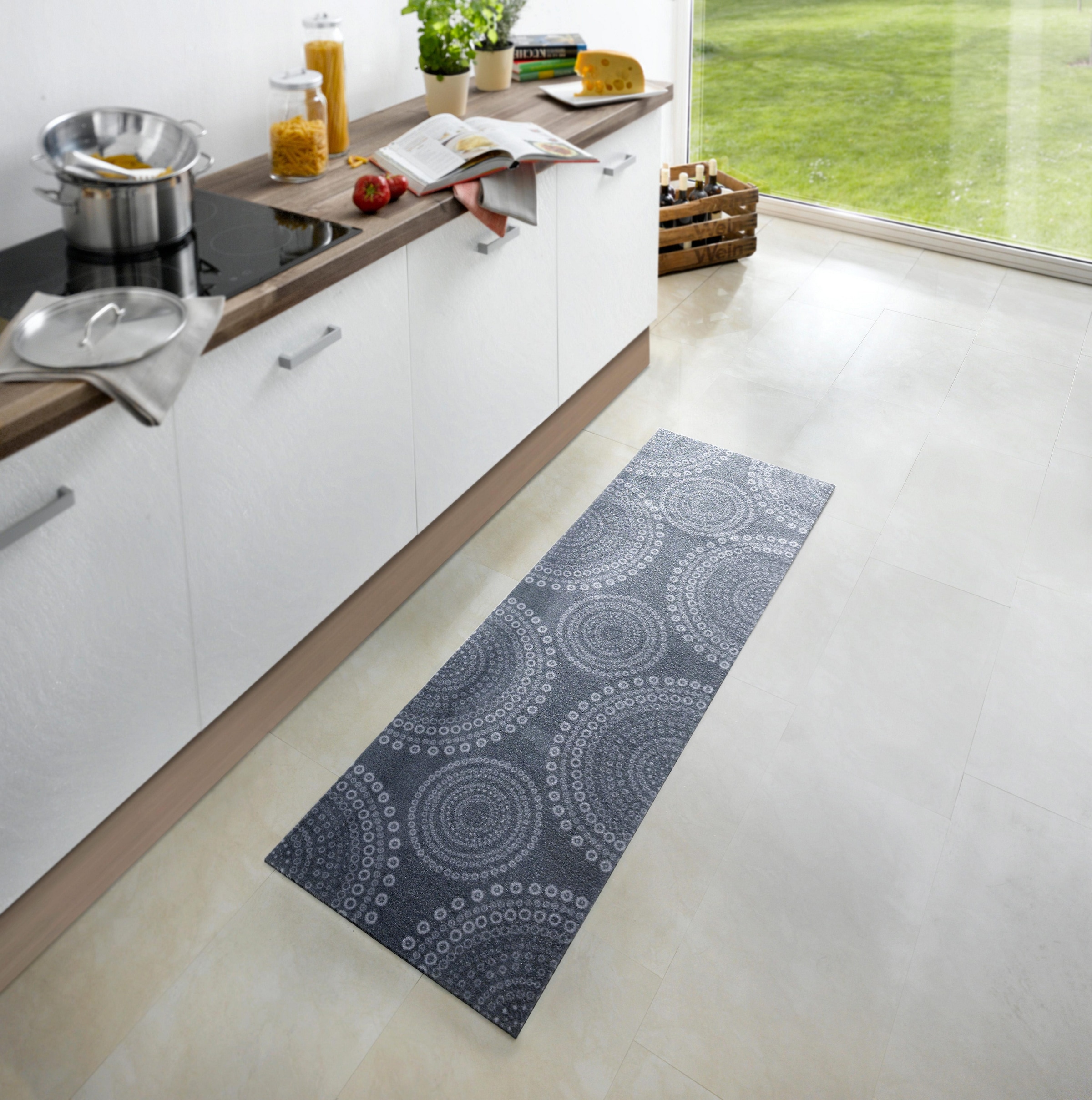 HANSE Home Küchenläufer »Flower Dots«, rechteckig, 5 mm Höhe, Kurzflor, rutschhemmend, Strapazierfähig, Pflegeleicht, Waschbar