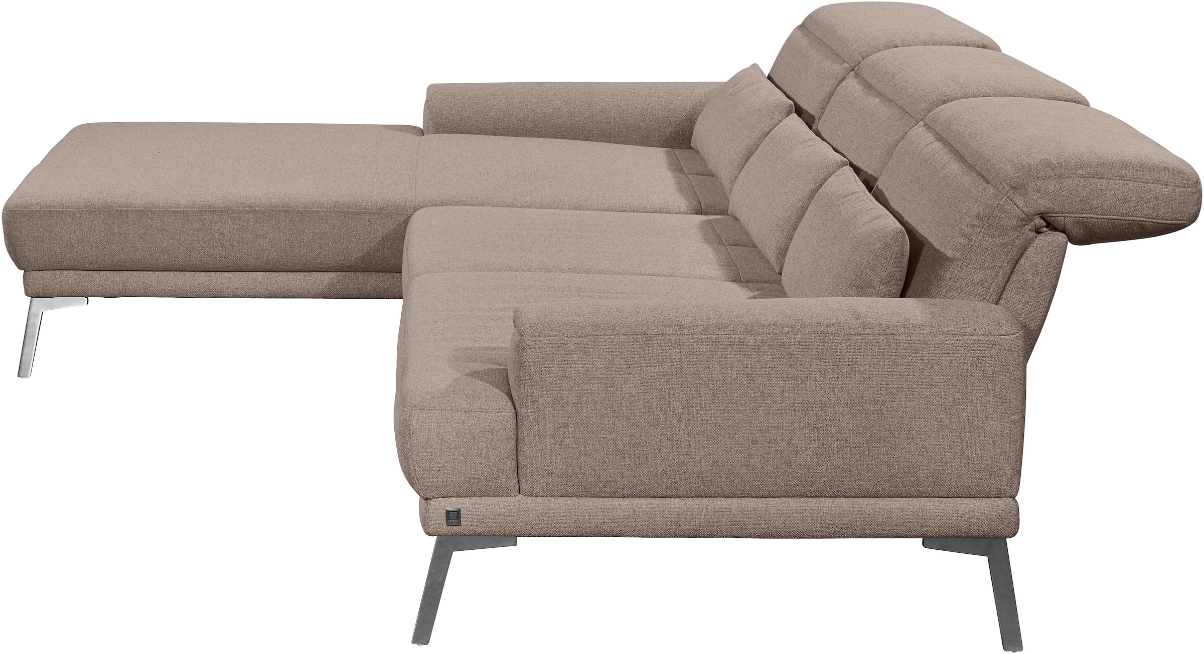 Musterring Ecksofa »MR 4580«, mit Kopf- und Sitztiefenverstellung, Metallfuß chrom, 288 x 193/220cm