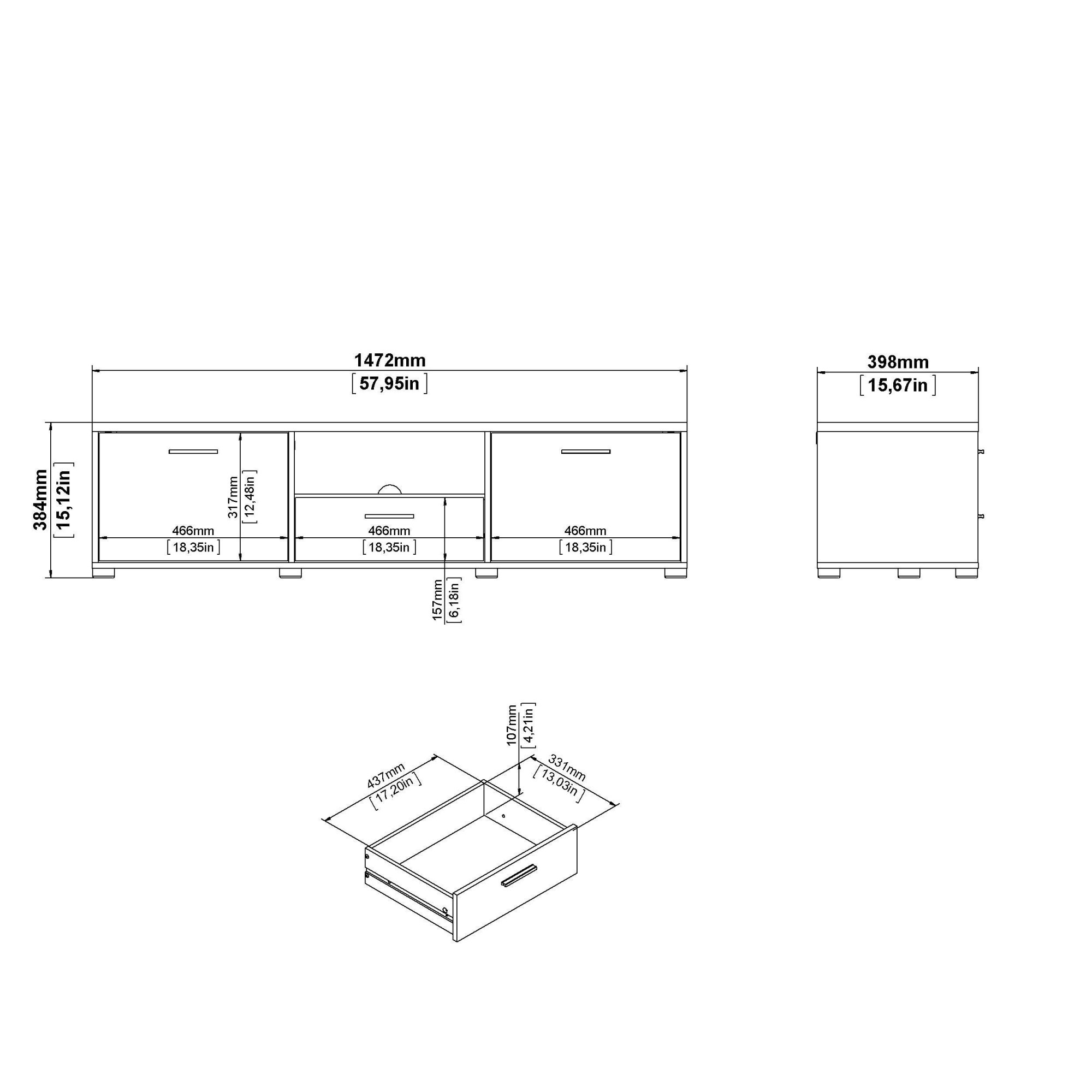 INOSIGN TV-Board »Media TV-Möbel, TV Schrank, Mediaboard, Lowboard«, TV-Kommode, wahlweise Breite 147 oder 177 cm