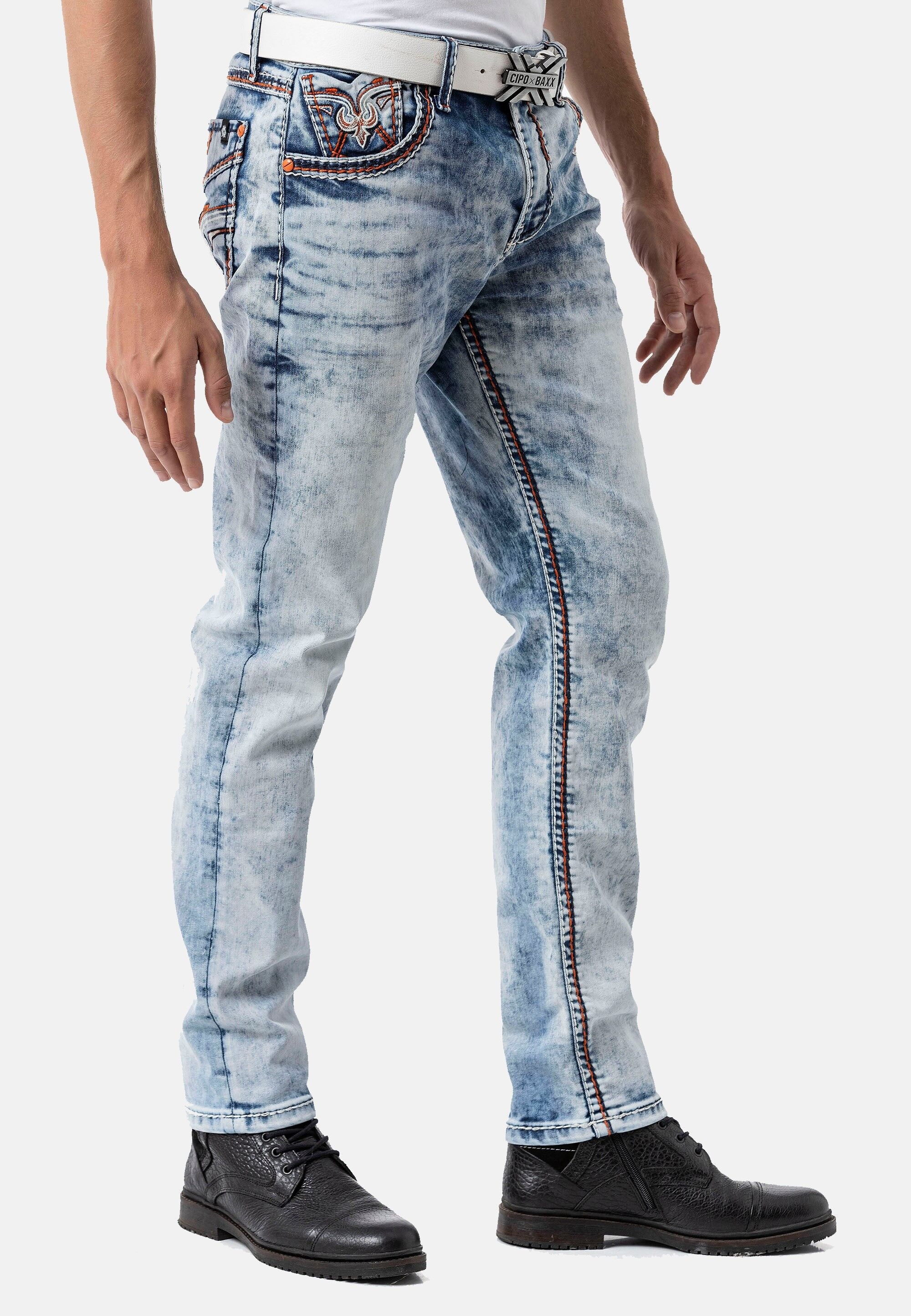 Cipo & Baxx Straight-Jeans »Cipo & Baxx Jeanshose CD892« mit stylischer Waschung