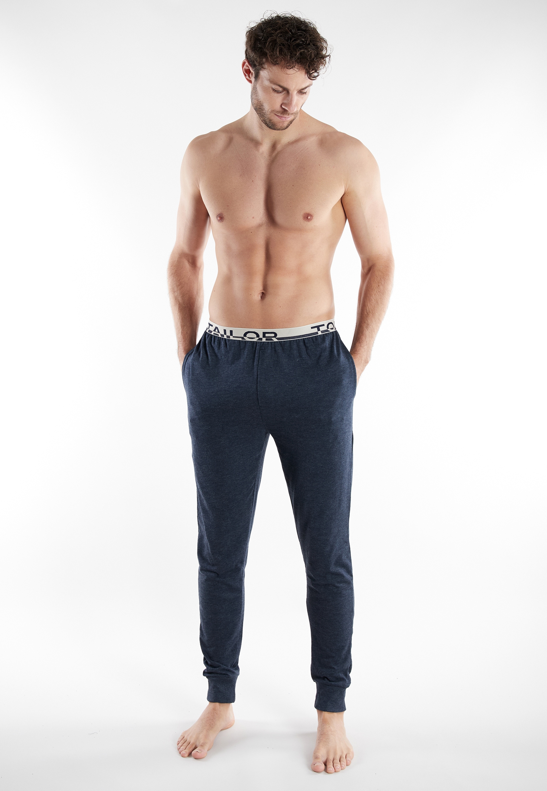 TOM TAILOR Pyjamahose »Brügge«  Logobund, schmaler Fit, Seitentaschen, atmungsaktiv, Baumwollmix