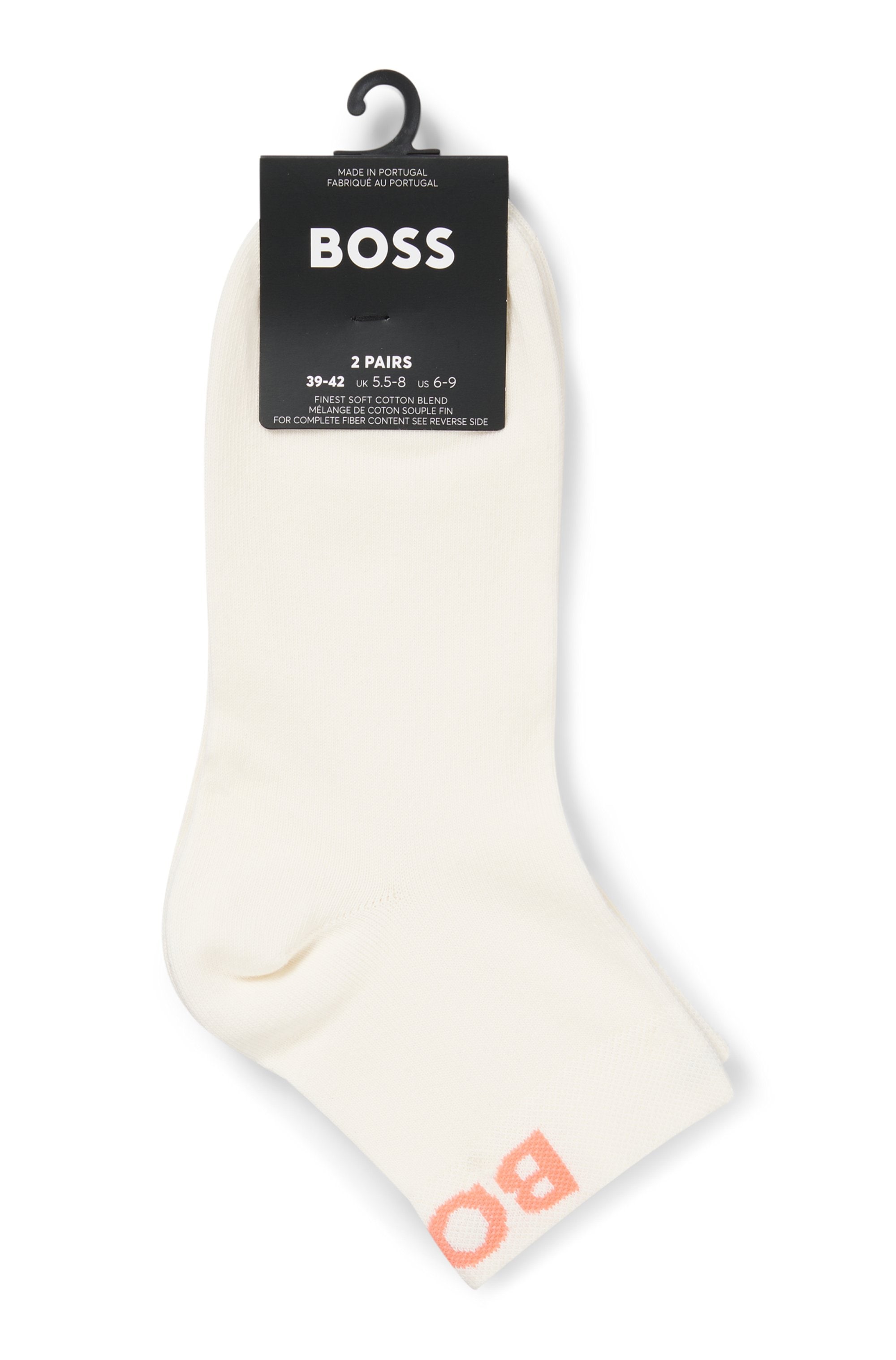 BOSS Freizeitsocken »2P SH Logo CC W«, (Packung, 2 Paar, 2er), mit eingestricktem BOSS Logoschriftzug
