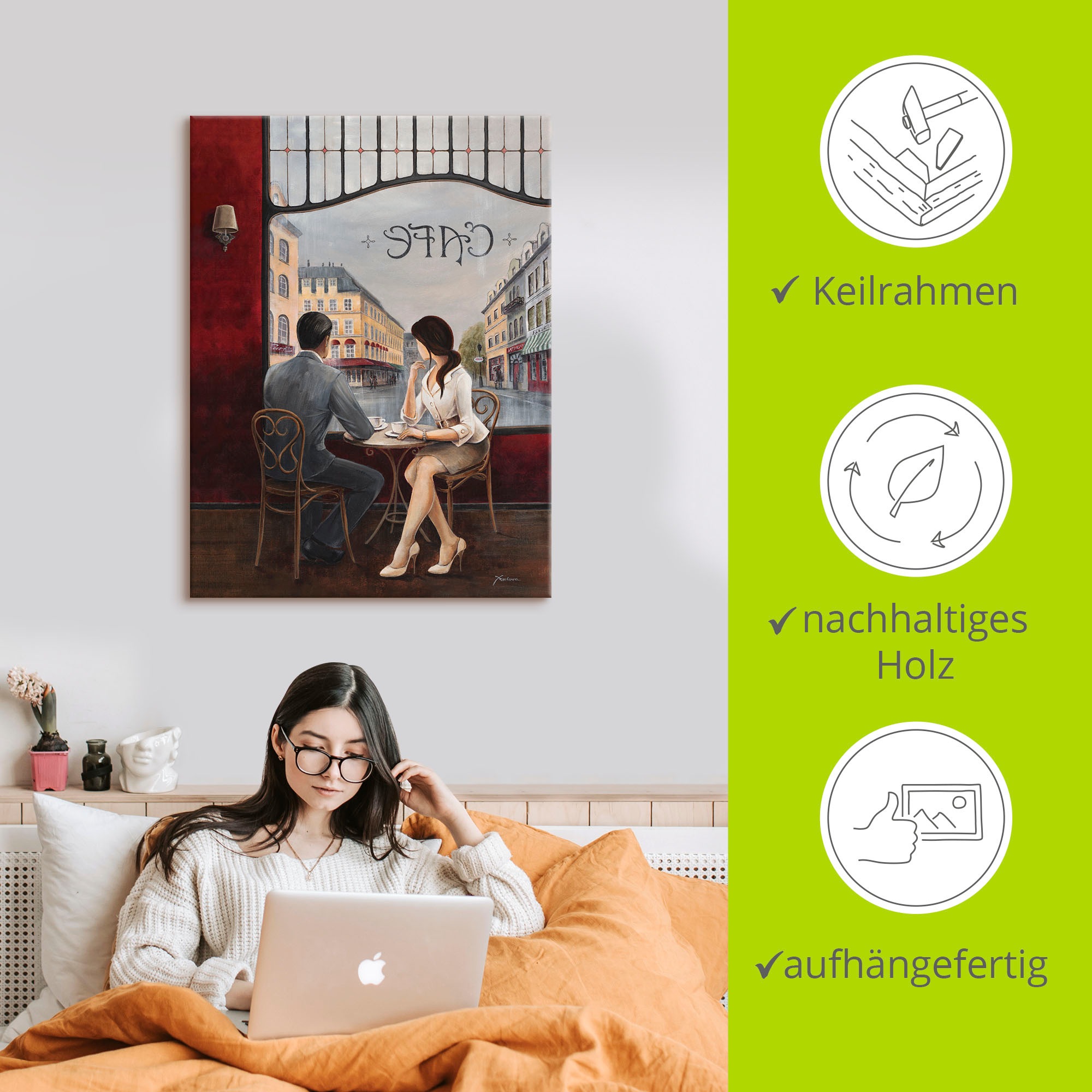 Artland Wandbild »Café«, Restaurant & Cafés, (1 St.), als Alubild, Outdoorbild, Leinwandbild, Poster, Wandaufkleber