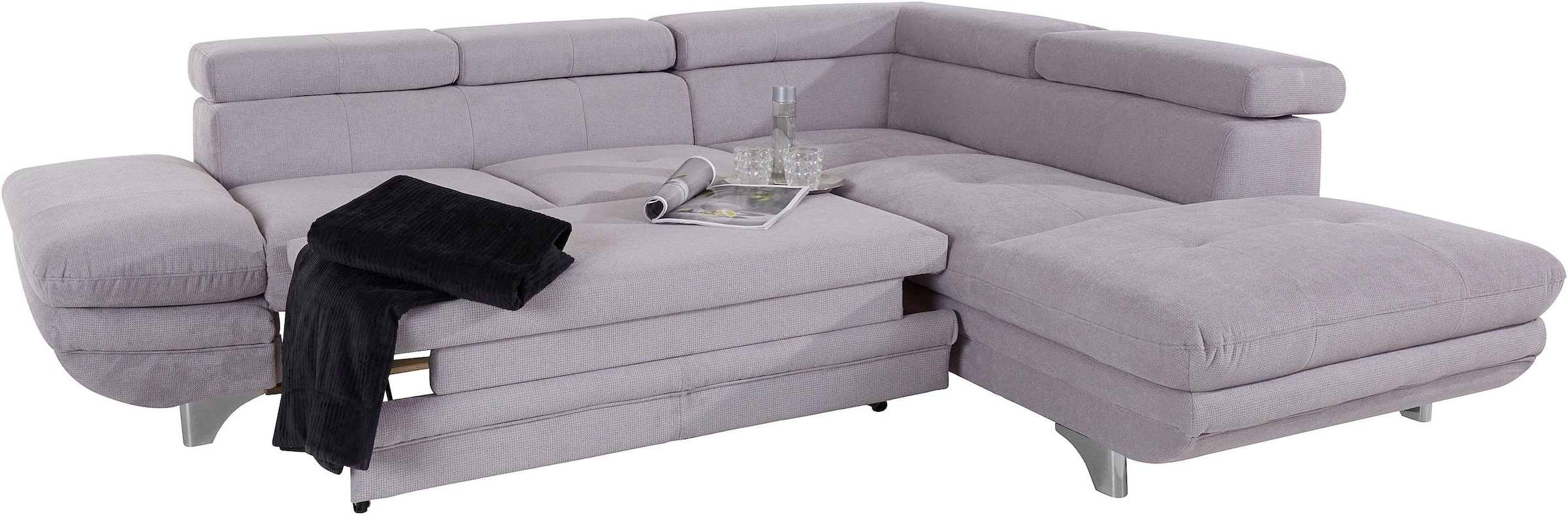 COTTA Polstergarnitur »Enterprise L-Form«, (Set), Set bestehend aus: Ecksofa mit Arm- & Kopfteilverstellung & Hocker