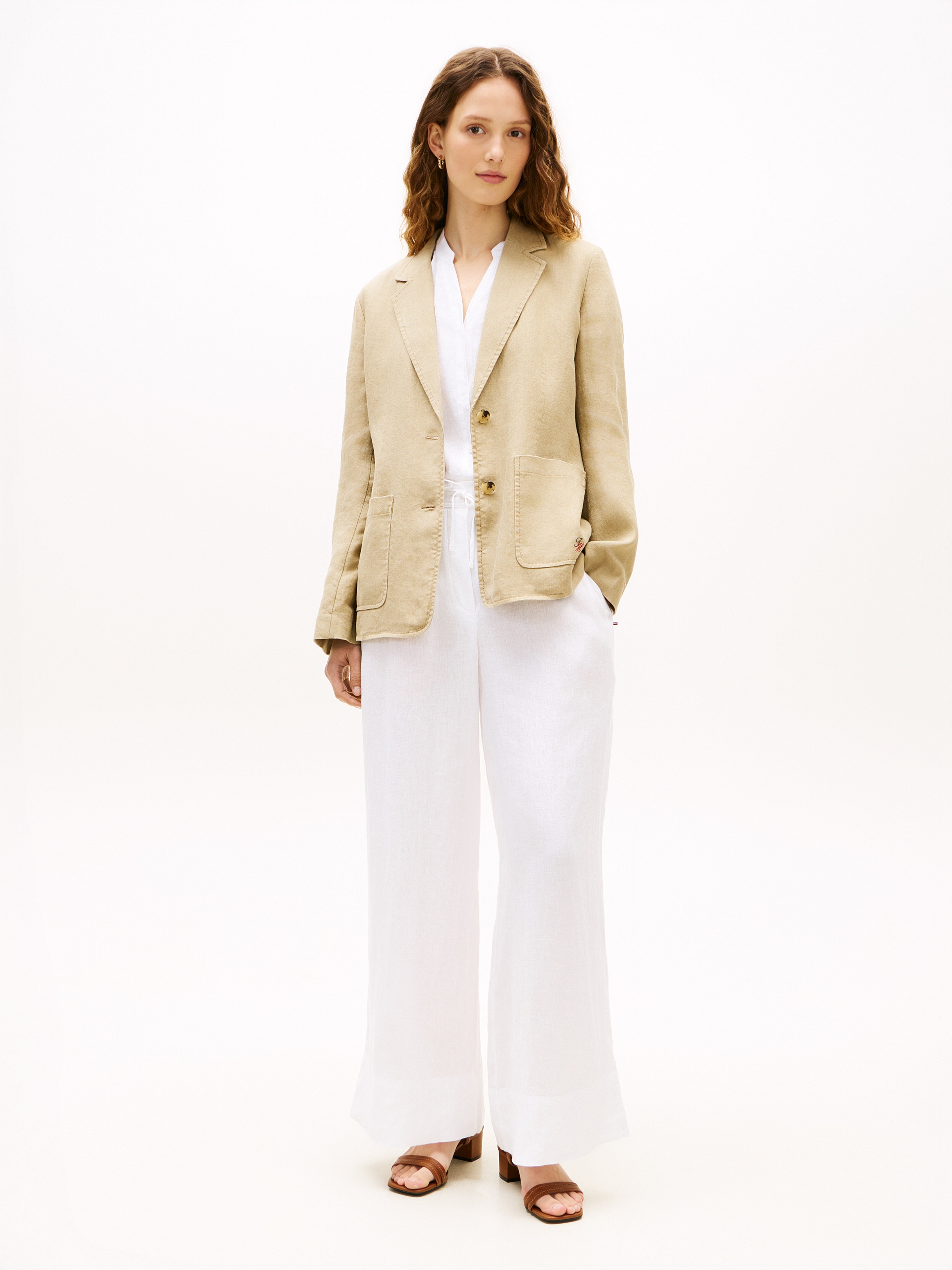Tommy Hilfiger Kurzblazer »NEW ESS LINEN REG SB BLAZER« mit aufgesetzten Taschen
