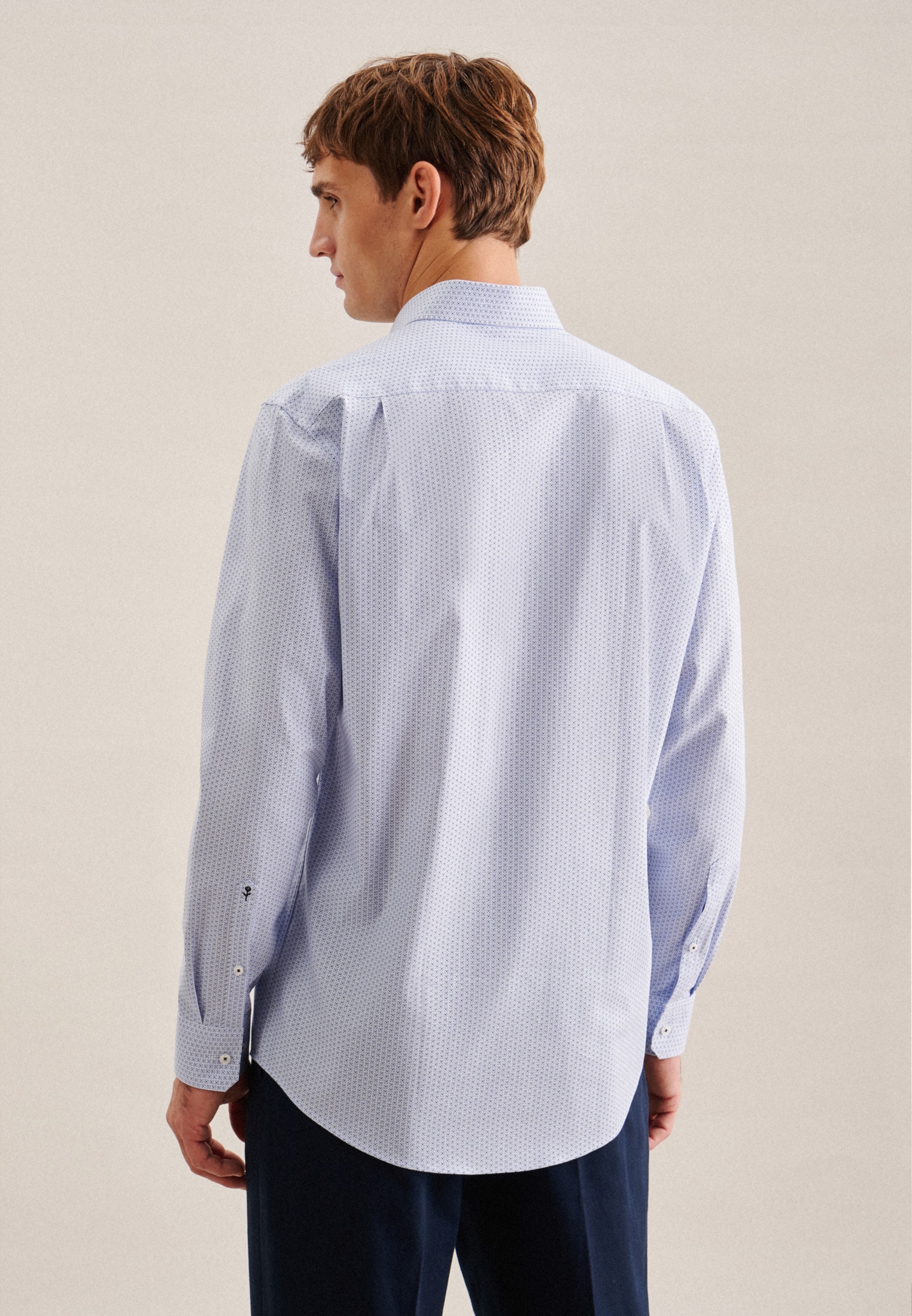 seidensticker Businesshemd »Regular«, Regular Langarm Covered-Button-Down-Kragen Druck
