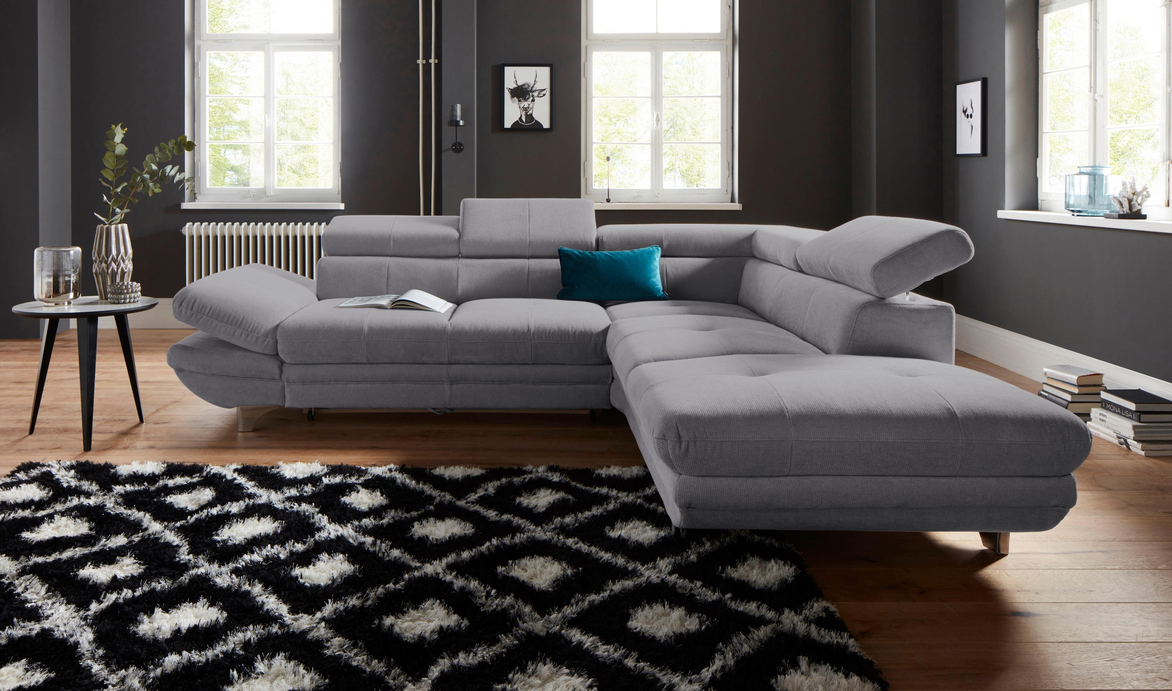 COTTA Ecksofa »Enterprise L-Form«, mit Arm- & Kopfteilverstellung, wahlweise mit Bettfunktion