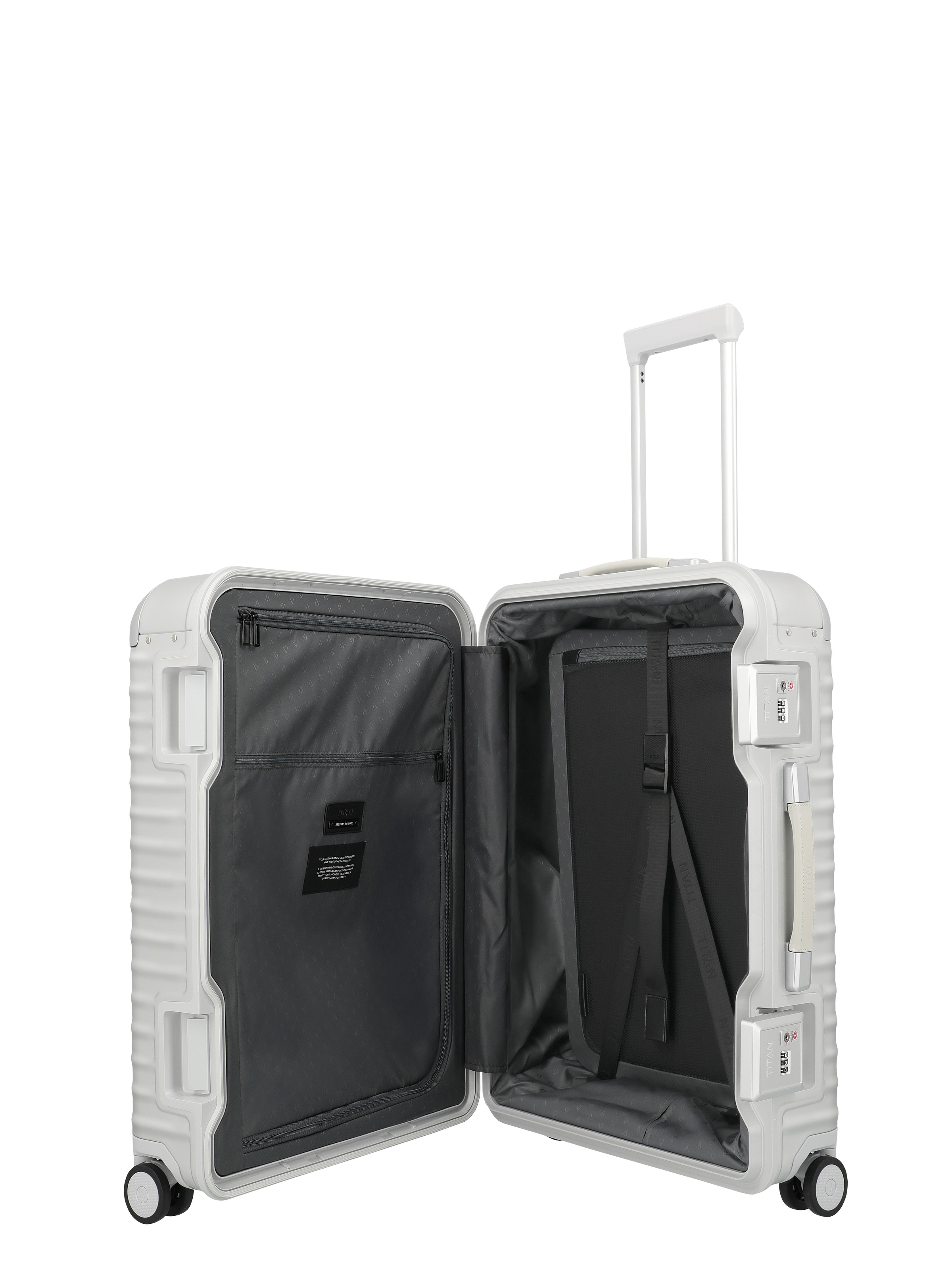 TITAN - Made in Germany Trolley »ETERNITY Aluminium Koffer« 81 l 4 Rollen TSA-Rahmenverschluss, smarte Innenaufteilung & Flüsterrollen