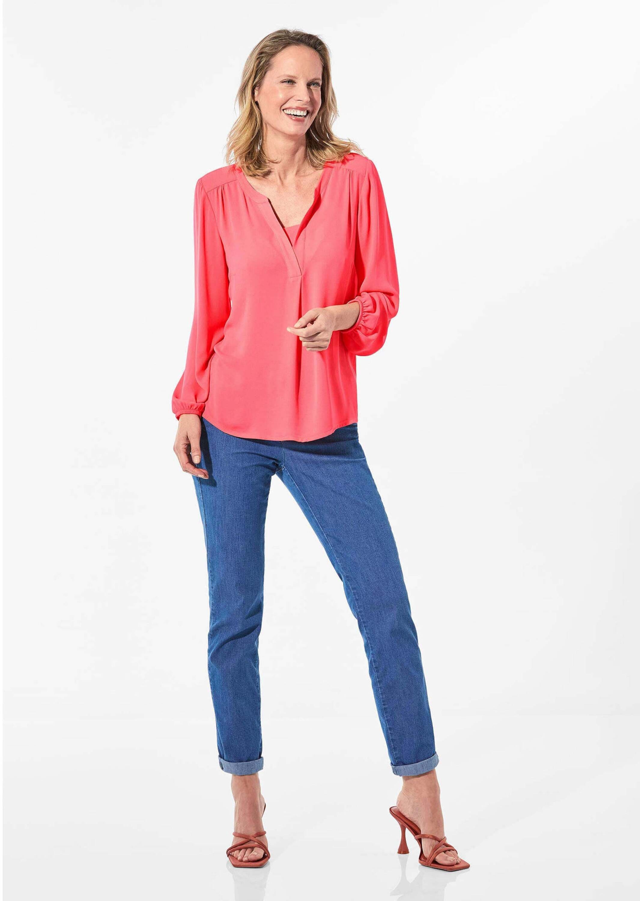 GOLDNER Tunika »Bluse mit Tunika Ausschnitt« Falten