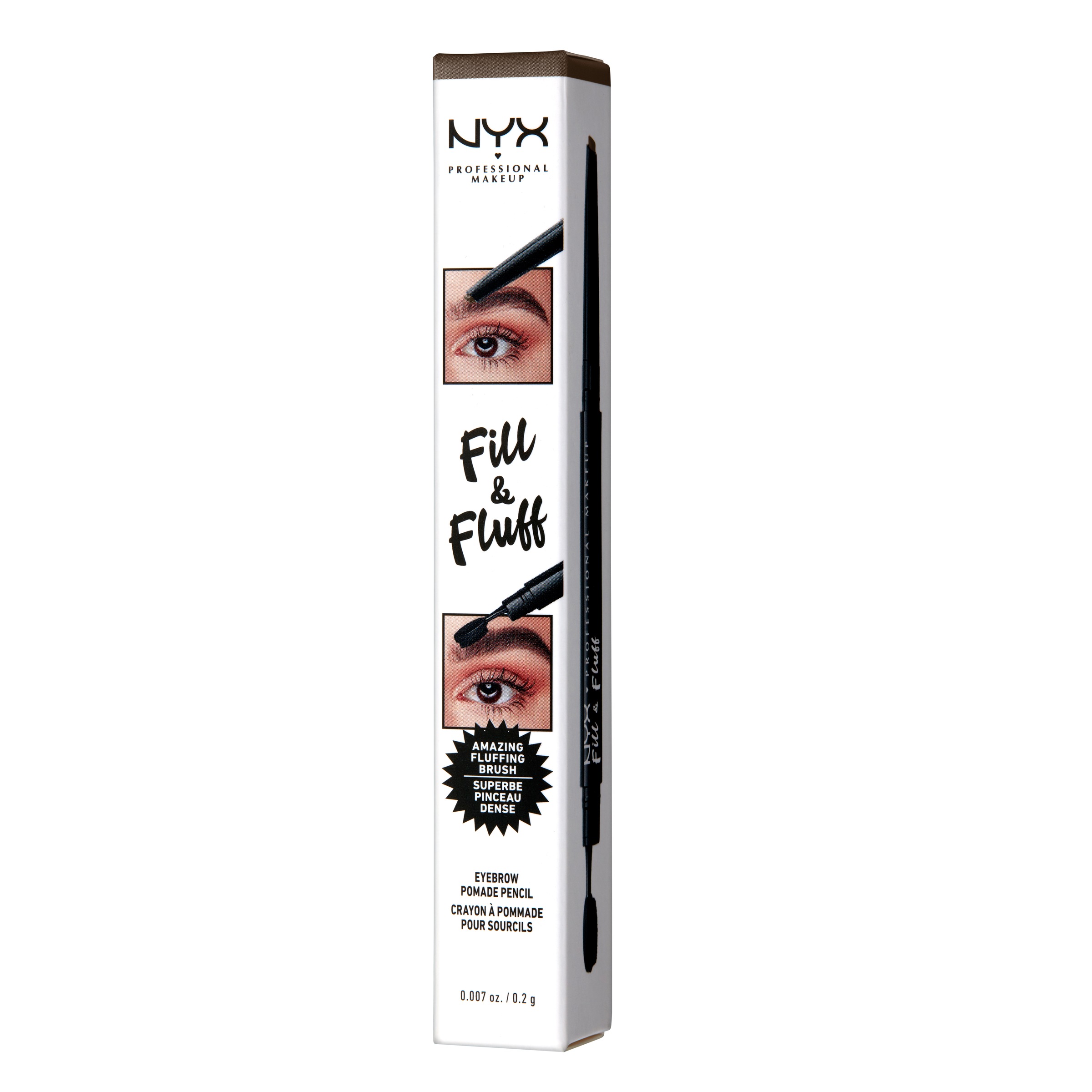 NYX PROFESSIONAL MAKEUP Augenbrauen-Stift »FILL & FLUFF EYEBROW POMADE PENCIL« mit dichter Härchenbürste
