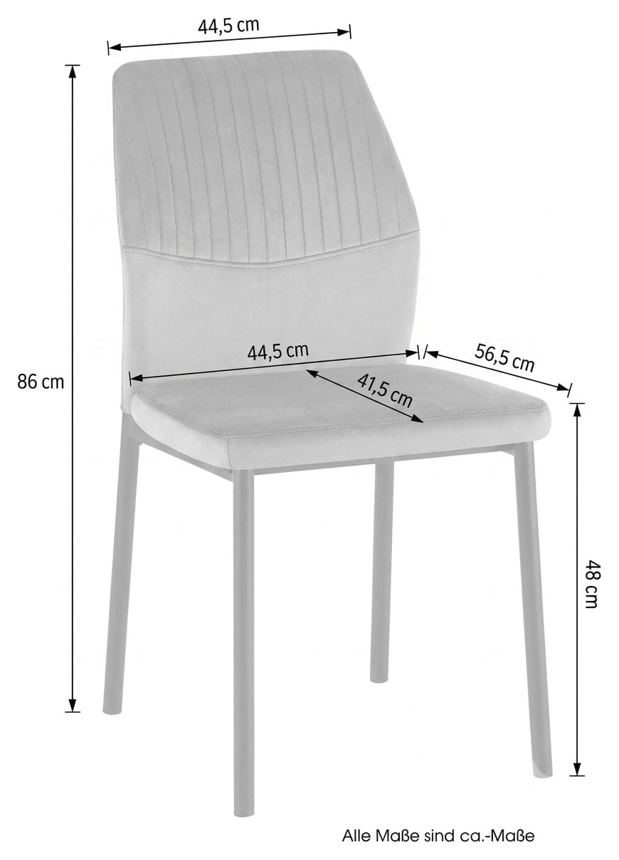 OTTO home Essgruppe »Freya« Set, 4 tlg. runder Esstisch 90 cm in Sinterstein, Black Copper mit 3 Samtstühlen