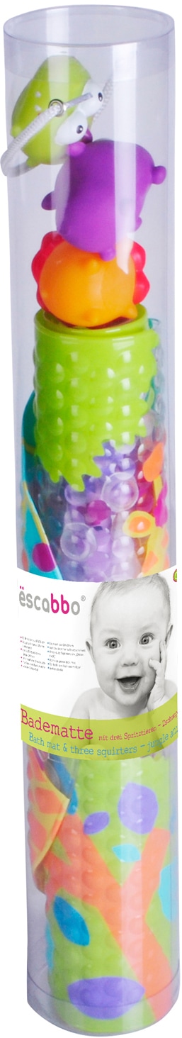 Knorrtoys® Badespielzeug »Escabbo® Bademattenset, Dschungelsafari«, (4 tlg.), mit drei Wasserspritzfiguren