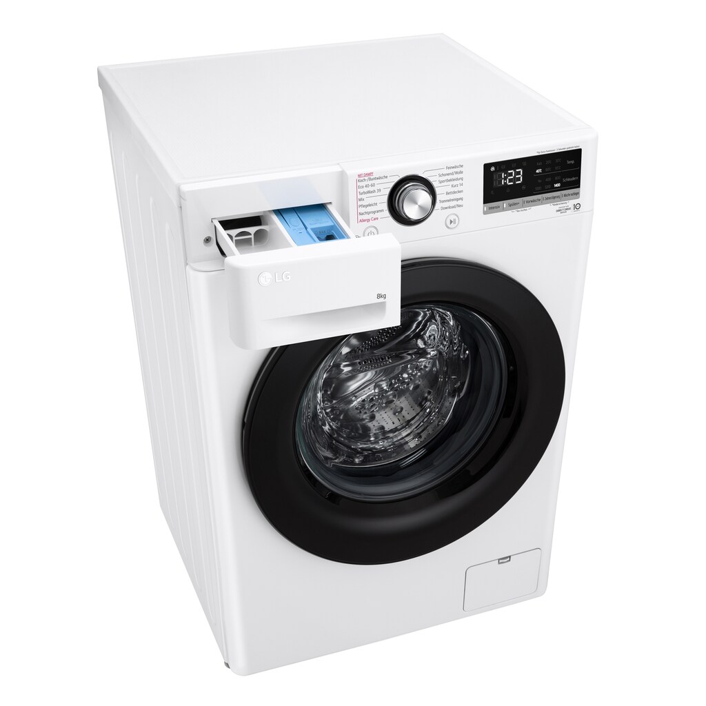 LG Waschmaschine, F4WV4085WS, 8 kg, 1400 U/min