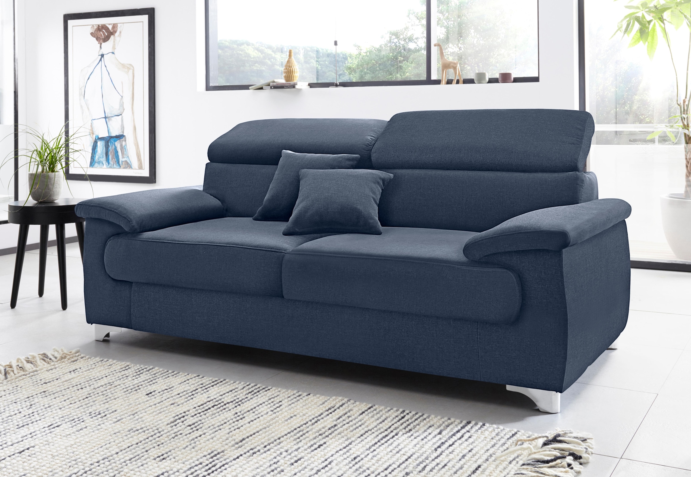 DOMO collection 2,5-Sitzer »Mira inklusive Kopfteilverstellung für mehr Wohlfühlkomfort« elegant und modern, komfortabel, frei im Raum stellbar