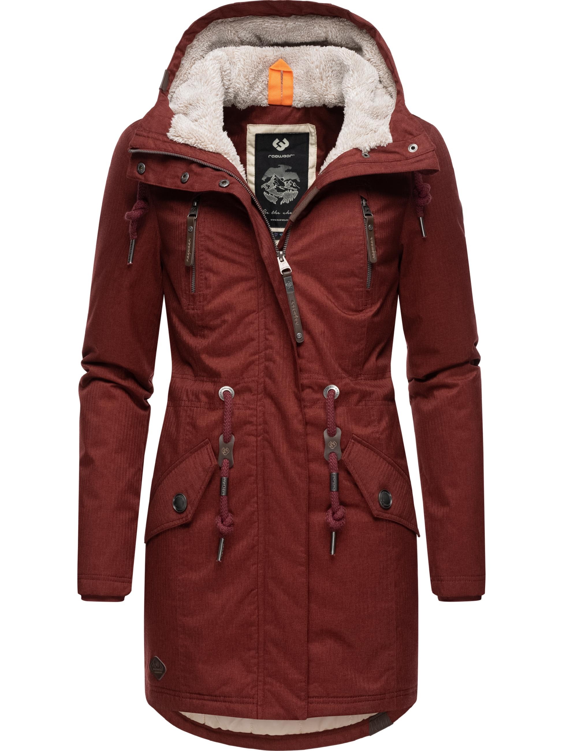 Ragwear Wintermantel »Wintermantel Elsie Melange«, Wasserdichter Winterparka mit Kapuze und Teddyfleece