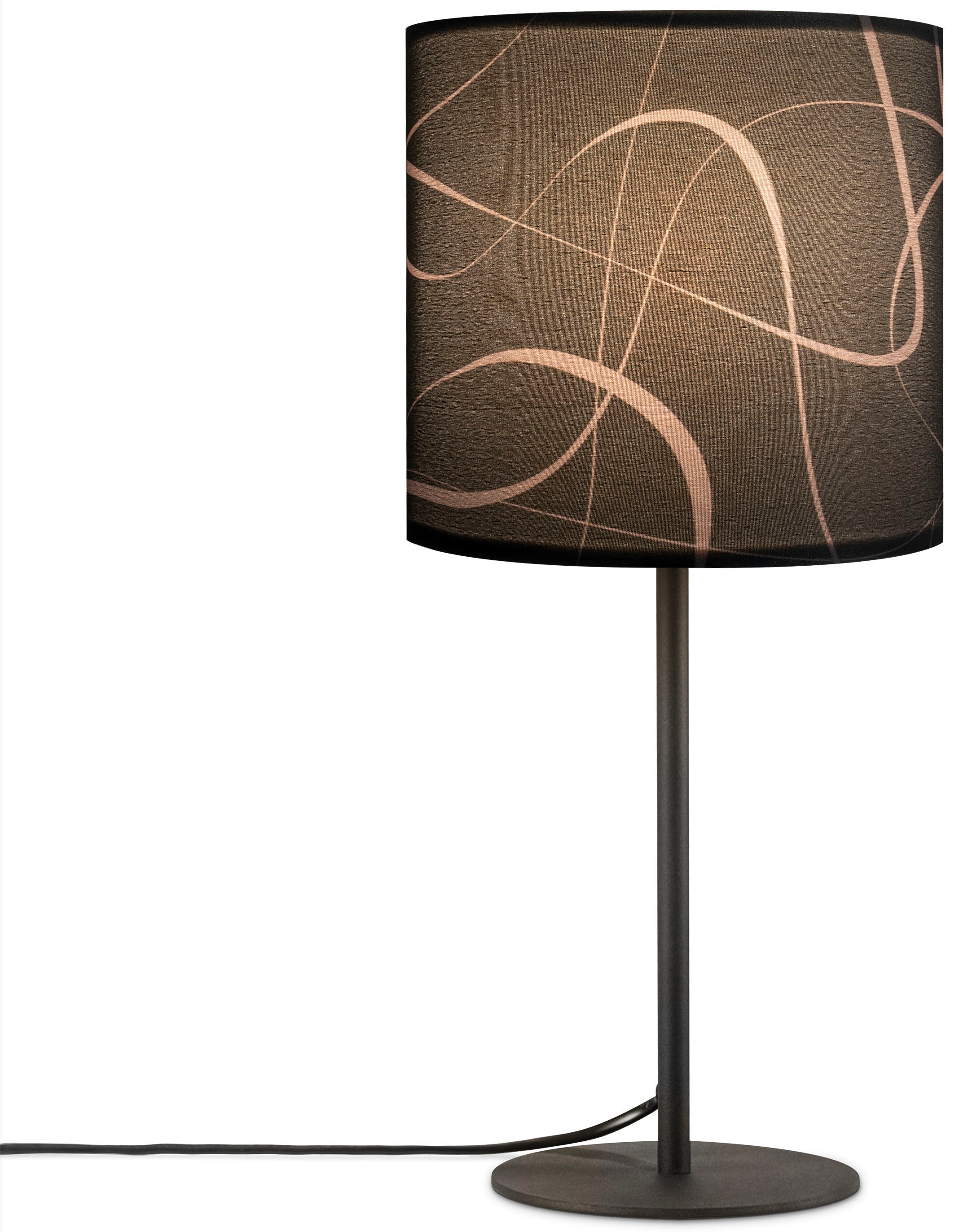 Paco Home Tischleuchte »Luca Tribal« E14 Schirm Retro Nacht Schlafzimmer Modern Uni Mit Muster E14