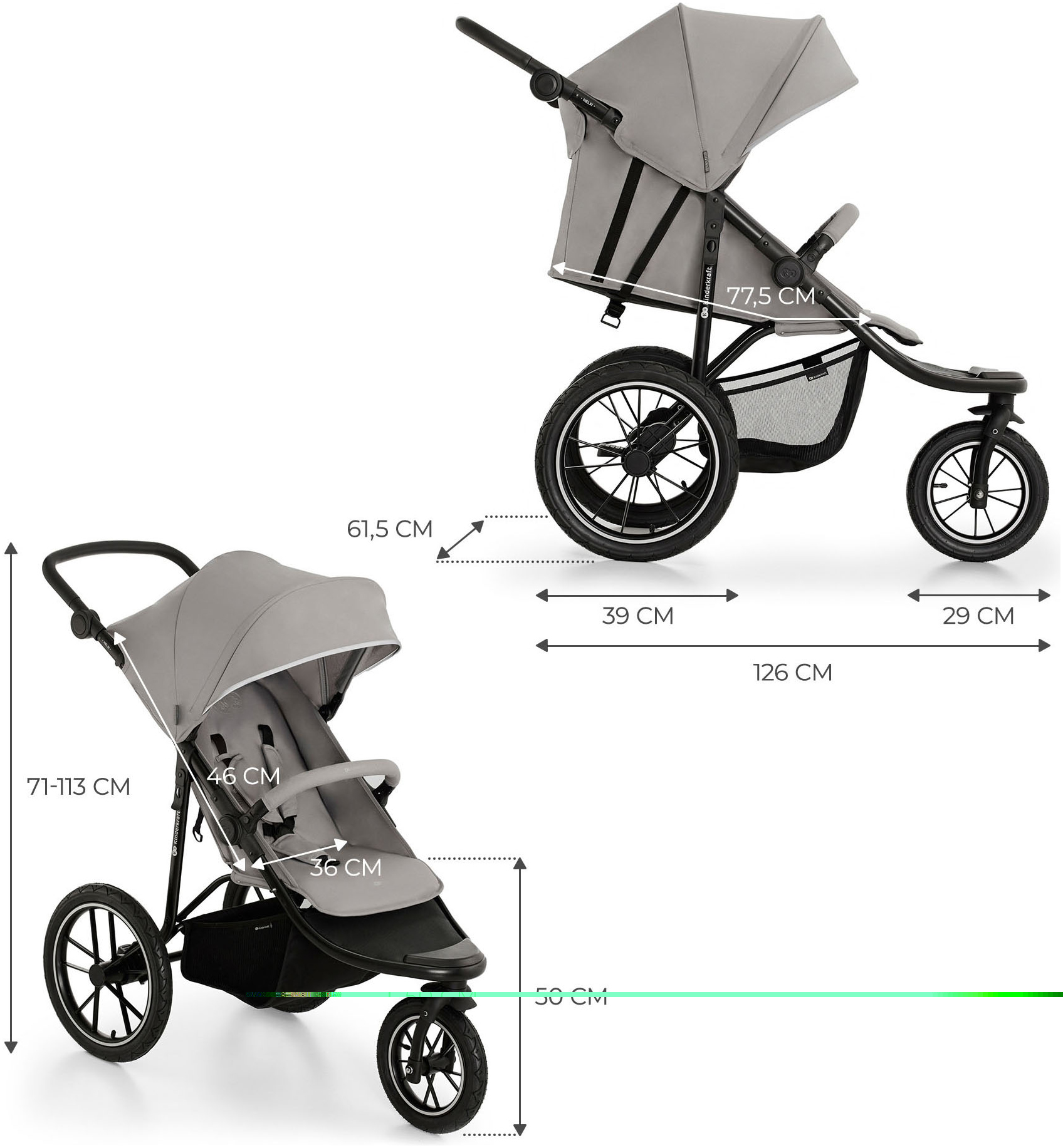 Kinderkraft Kombi-Kinderwagen »HELSI 2«, 27 kg