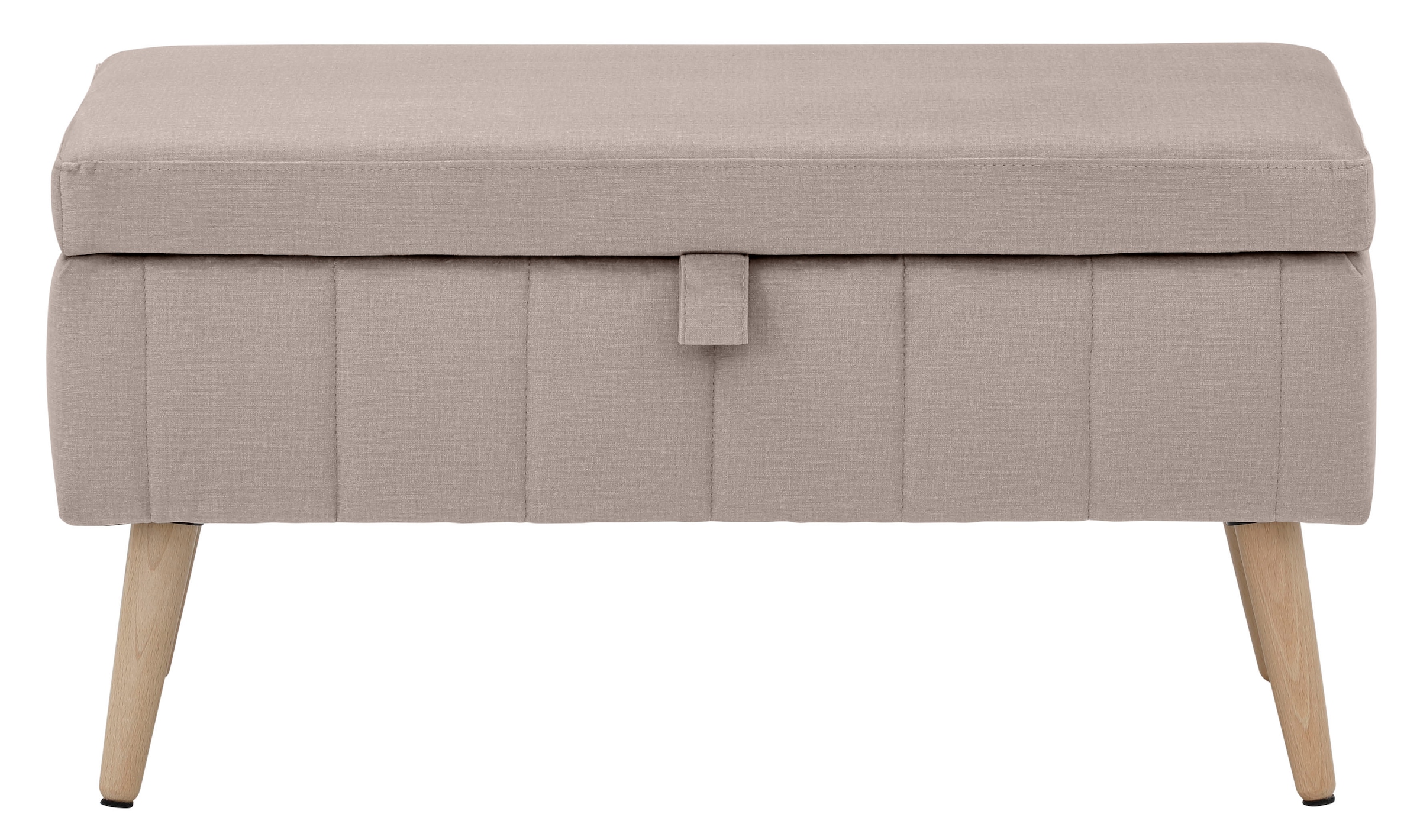 INOSIGN Truhenbank »AMIRA Sitzbank mit Stauraum, Maße B/T/H: 81/36/43 cm«, mit Staufach, in 3 Bezugsqualitäten mit feiner Steppung
