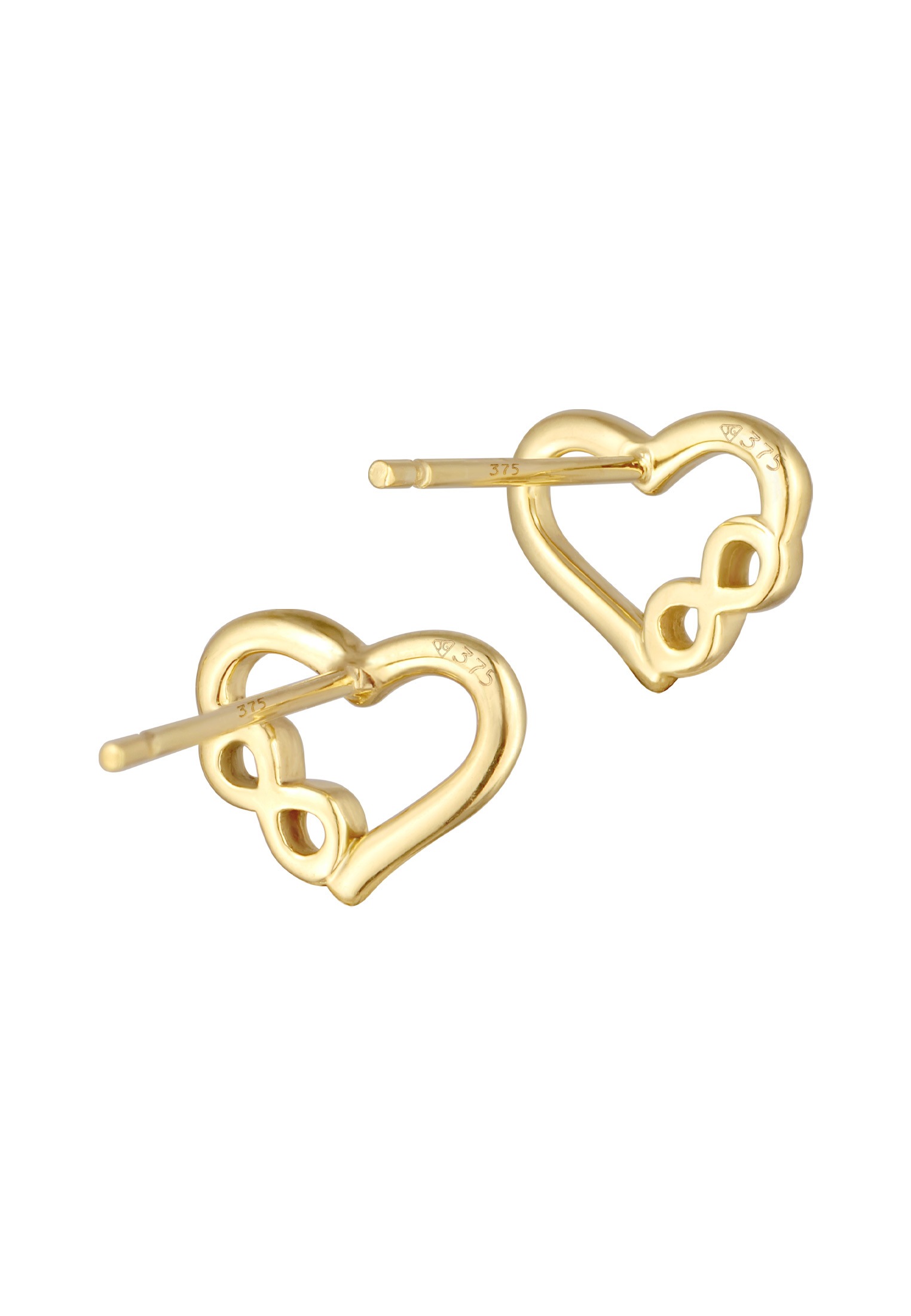 Elli Premium Paar Ohrstecker »Ohrringe Herz Liebe Unendlichkeit Infinity 375er Gelbgold«