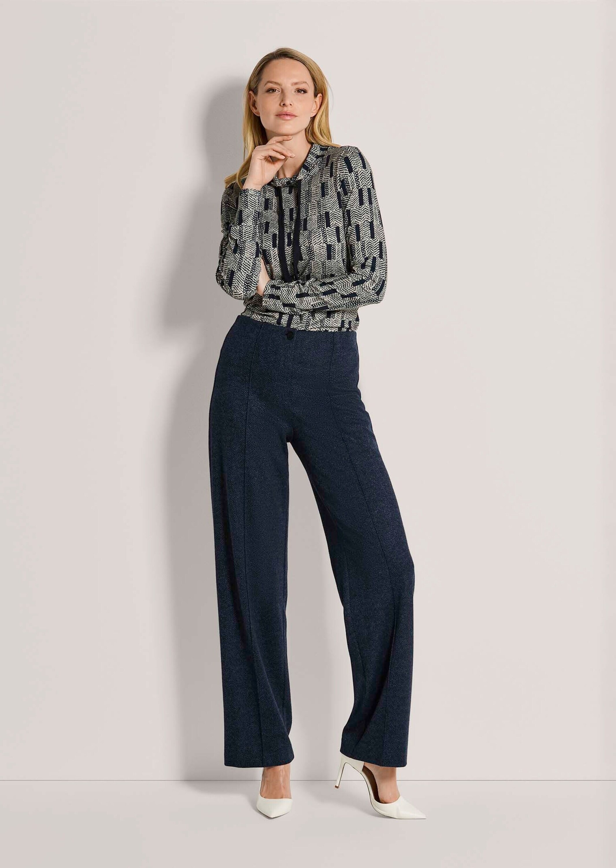 MADELEINE Bügelfaltenhose »Palazzohose Palazzohose mit weitem Bein«  Hose mit weitem Bein und Biese