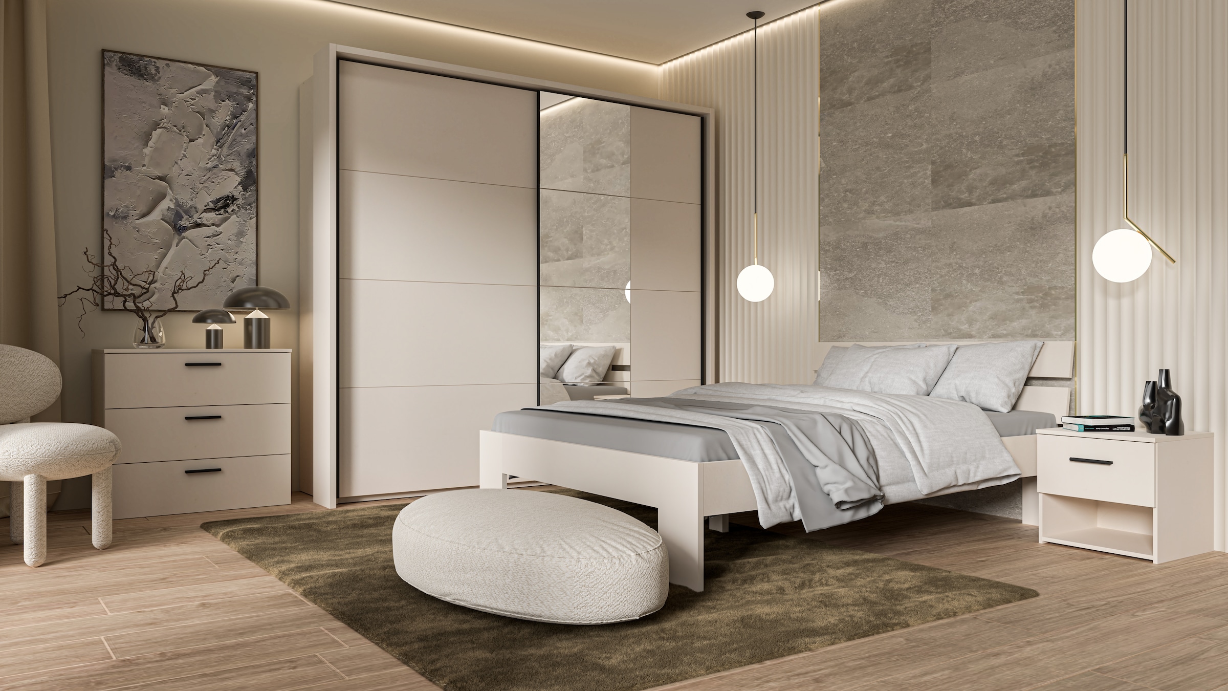 FORTE Schwebetürenschrank »Ingalil«, Höhe 2,10 mtr., stehende Montage