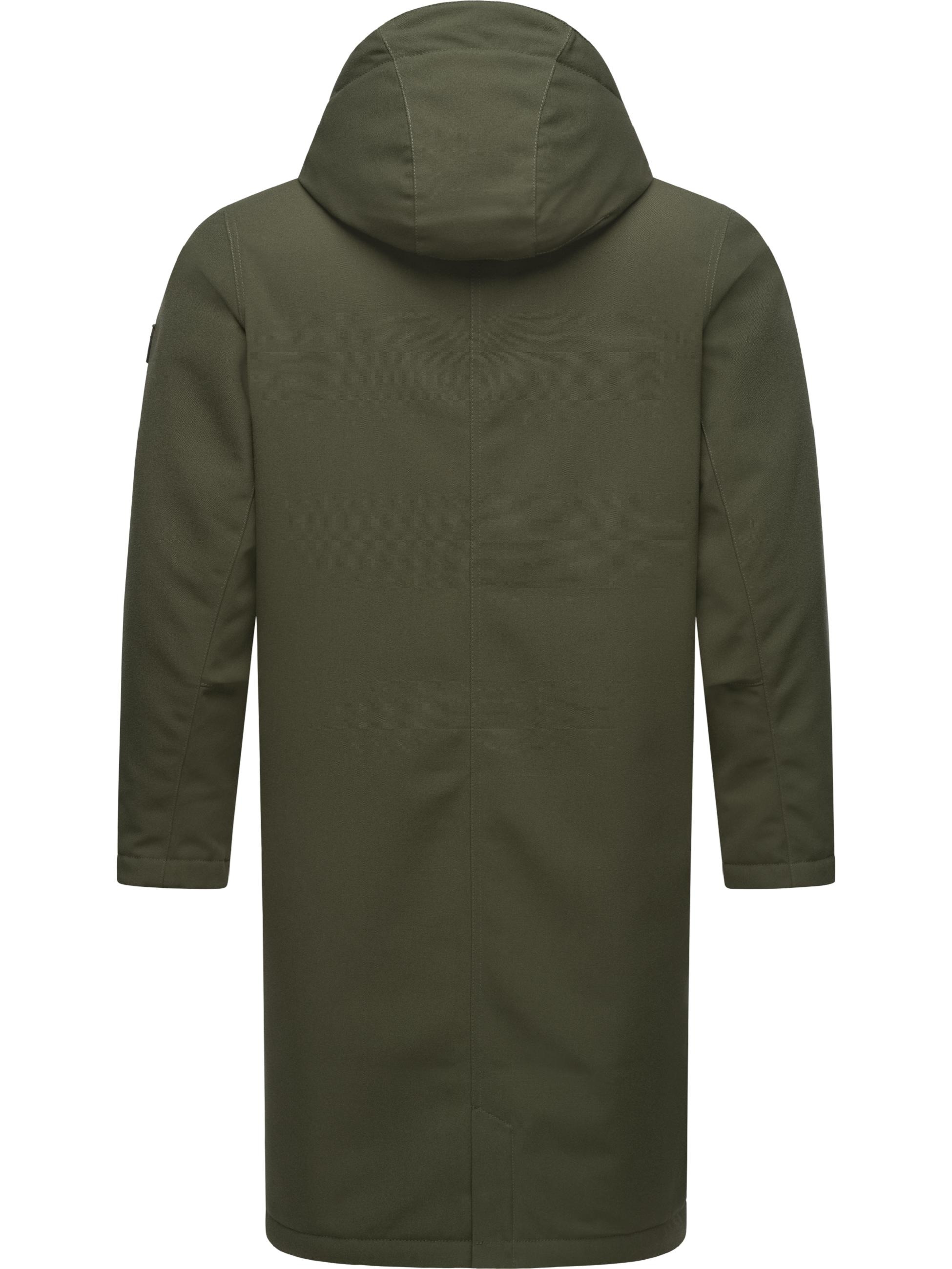 Ragwear Wintermantel »Wintermantel Mr Them Long«, lange wasserdichte Herren Winterjacke mit Kapuze