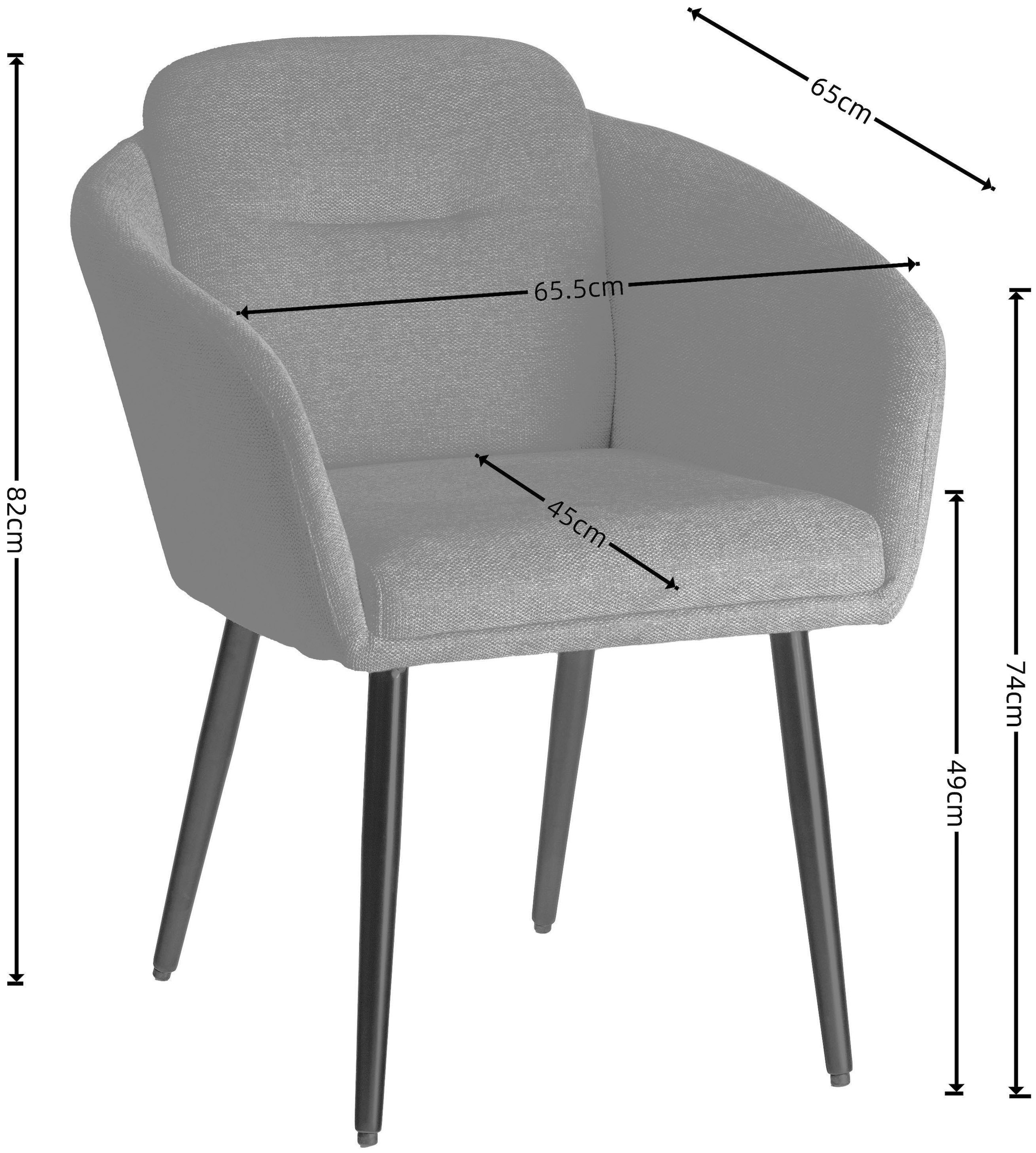 LeGer Home by Lena Gercke Esszimmerstuhl »Fleur, TOPSELLER!, OTTOs Choice« (Set) 2 Stk. Struktur (100% Polyester) Strukturstoff, ergonomisches Design, gesteppte Rückenlehne
