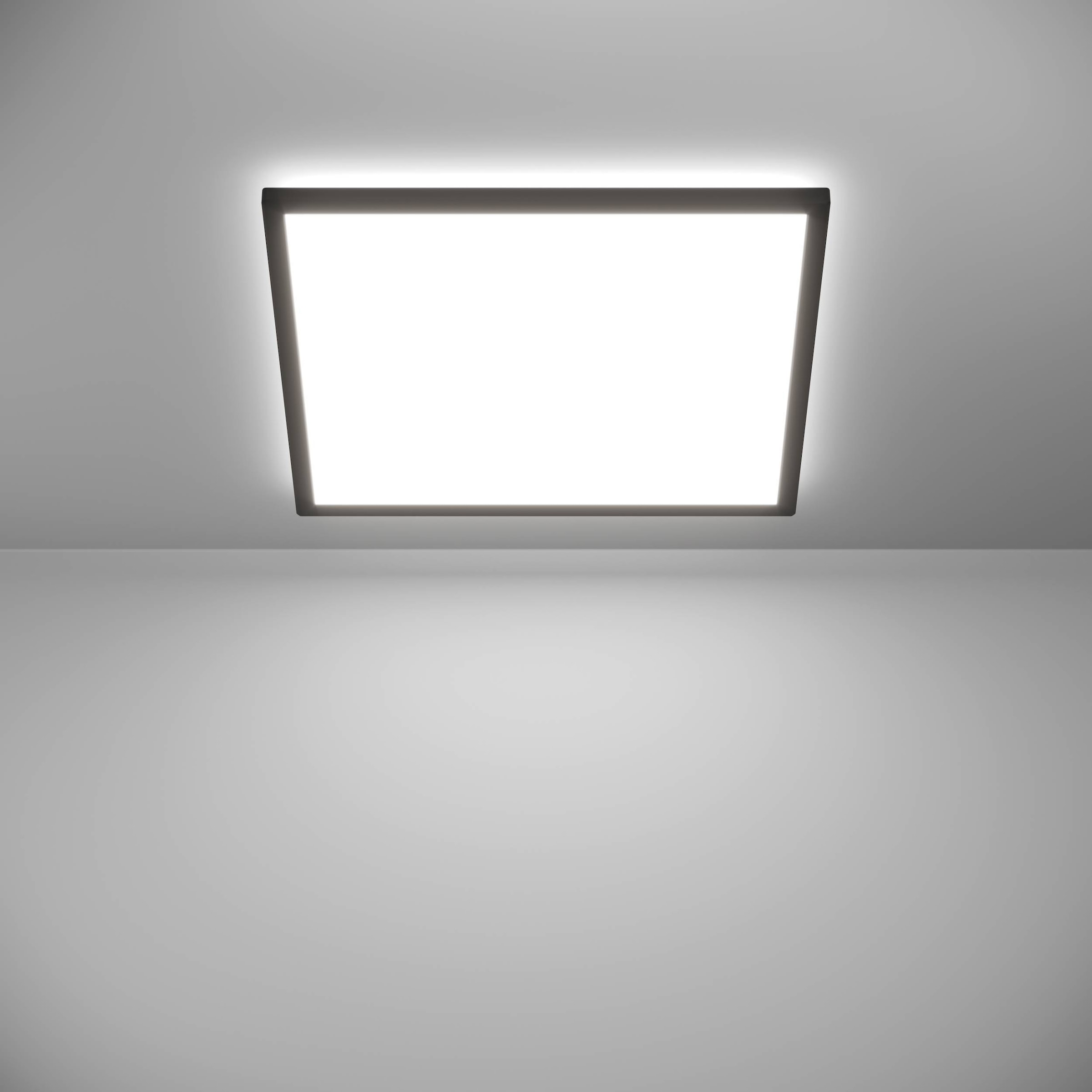 EGLO Deckenleuchte »Rovito-R Deckenlampe, Deckenbeleuchtung, Badlampe, Kunststoff, IP44« LED-Modul 1 Stk. Kaltweiß | Neutralweiß | Warmweiß Wand-/Deckenleuchte - L50 x B50 x H3,2 cm - schwarz - 17W inkl.