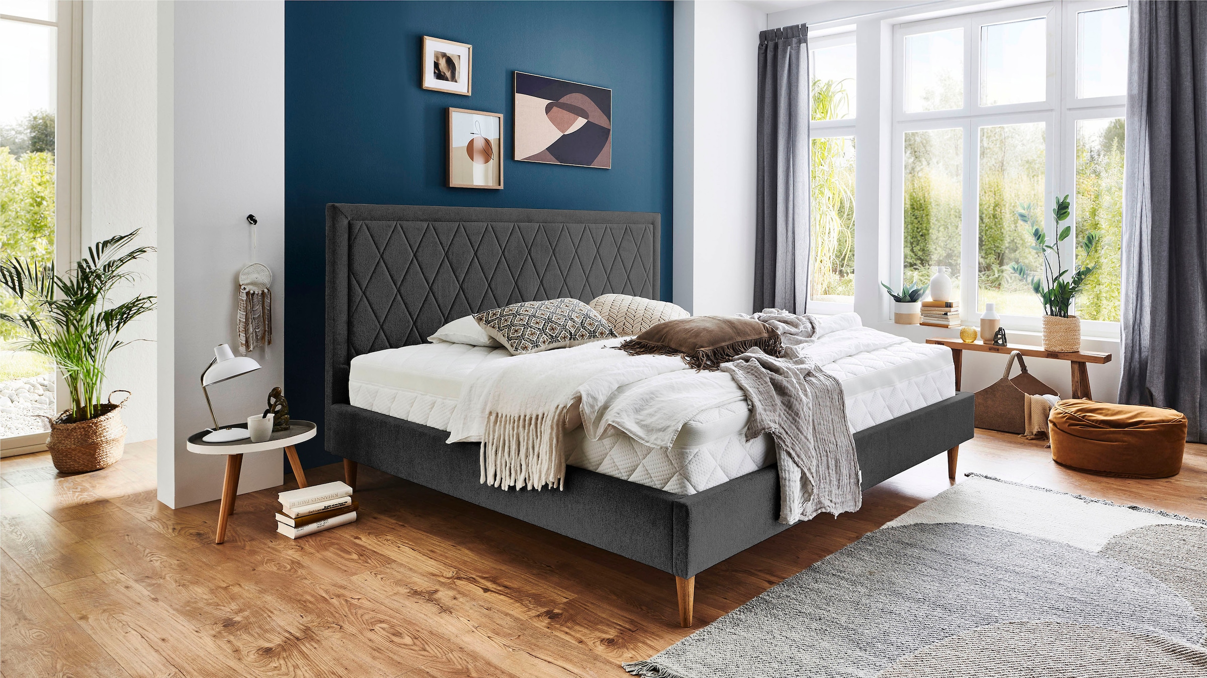 ATLANTIC home collection Polsterbett »Paulin«, mit gestepptem Kopfteil