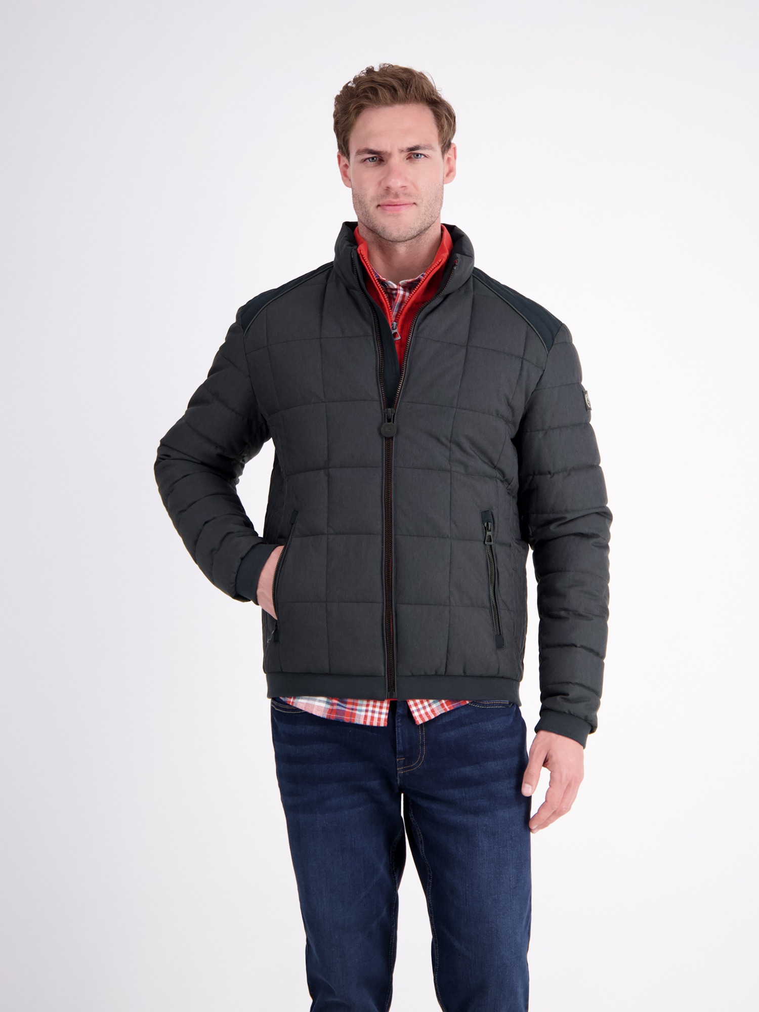 LERROS Steppjacke »LERROS Steppjacke in Woll-Optik« ohne Kapuze Wasser- und windabweisend, atmungsaktiv