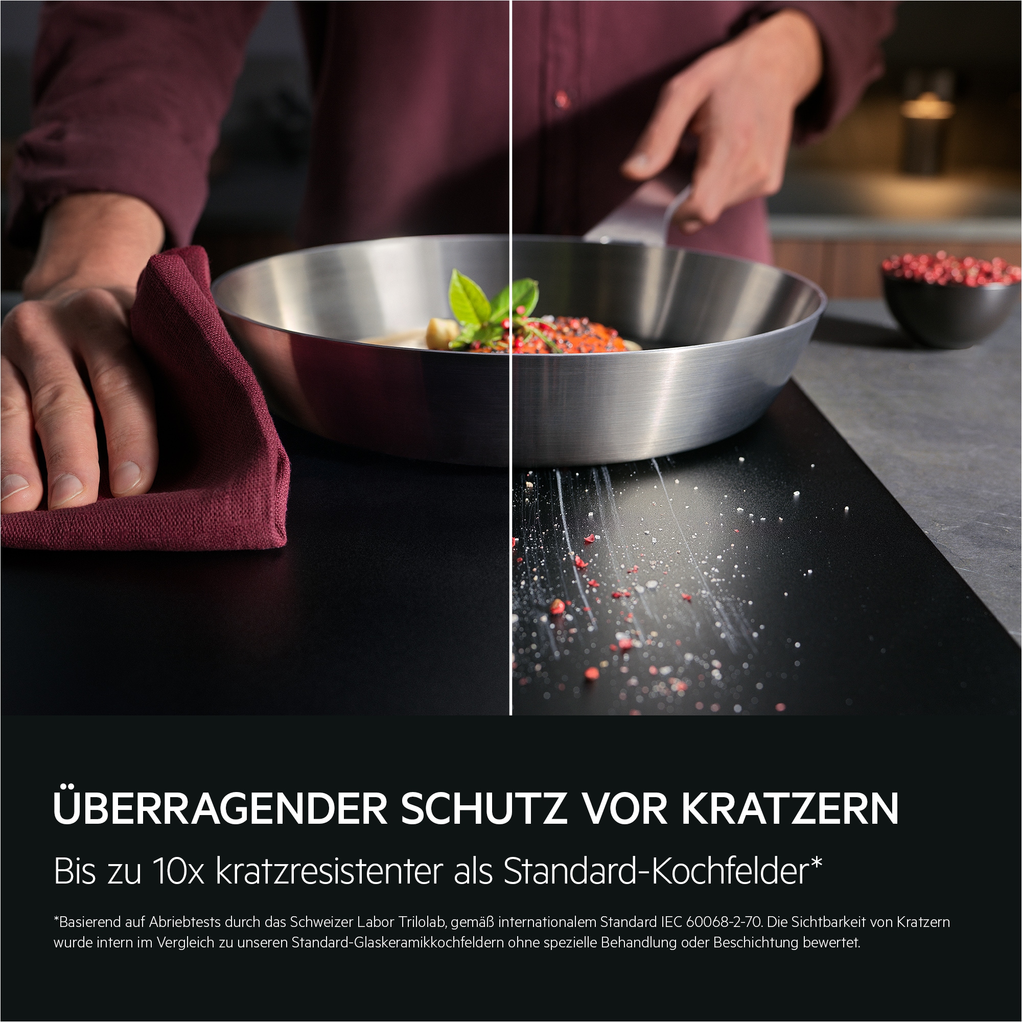 AEG Backofen-Set »HH24BSISML« mit 1-fach-Teleskopauszug Aqua Clean Autarker Backofen & Induktionskochfeld: SaphirMatt 4× kratzresistenter