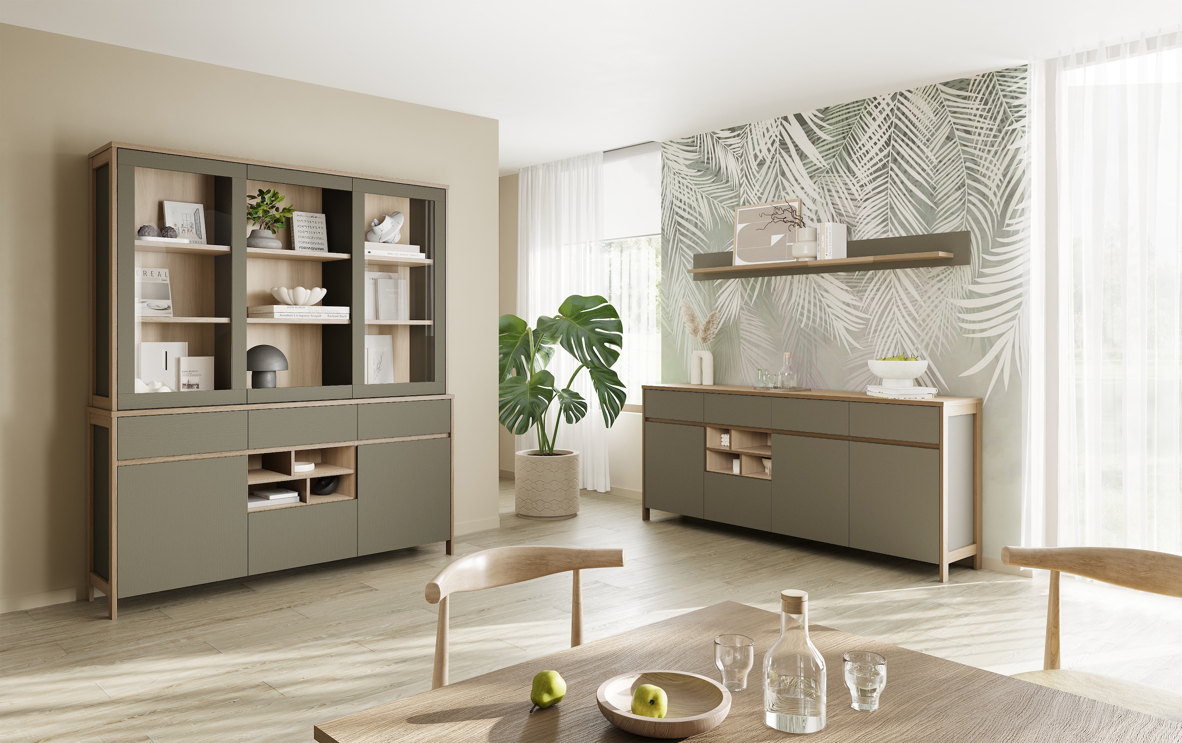 Home affaire Buffet »Stranda, Hochschrank im Scandi-Style, moderner Schrank«, Rahmenoptik, ausreichend Stauraum, vielseitig einsetzbar, 164 cm breit