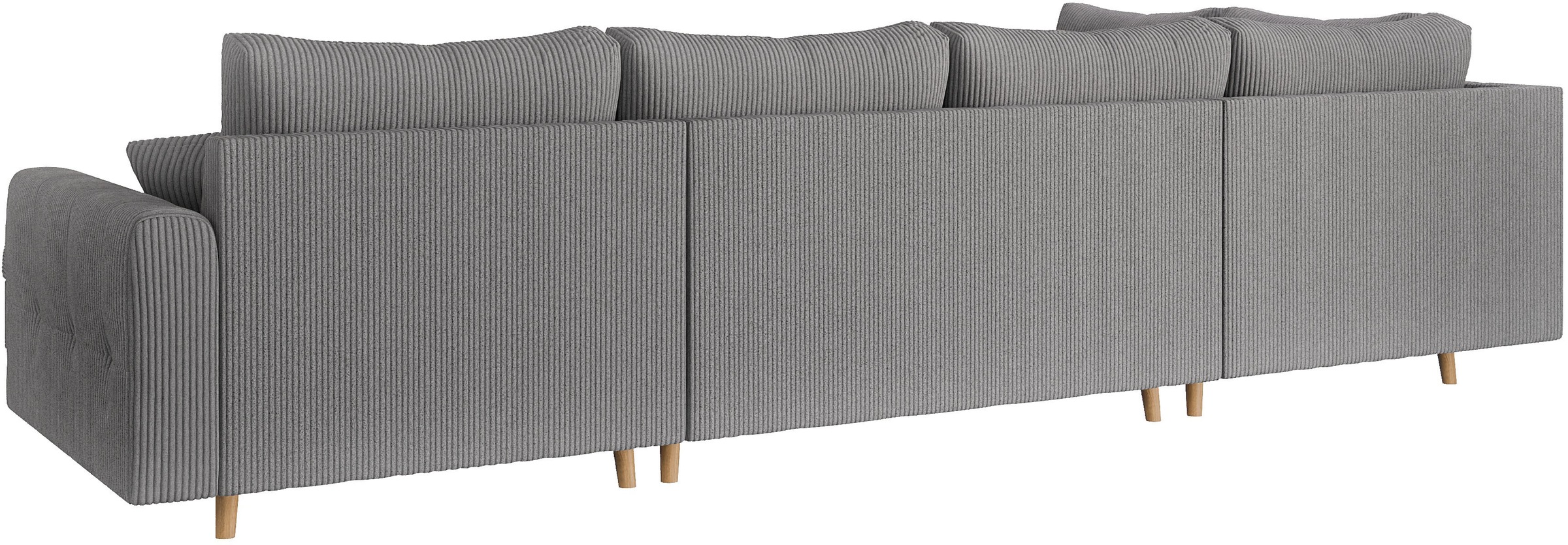 Home affaire Wohnlandschaft »CHARRE U-Form mit Ottomane, Maße B/T/H: 310/161/81 cm«, feine Steppung, lose Rücken- und Zierkissen, auch in Cord und Bouclé