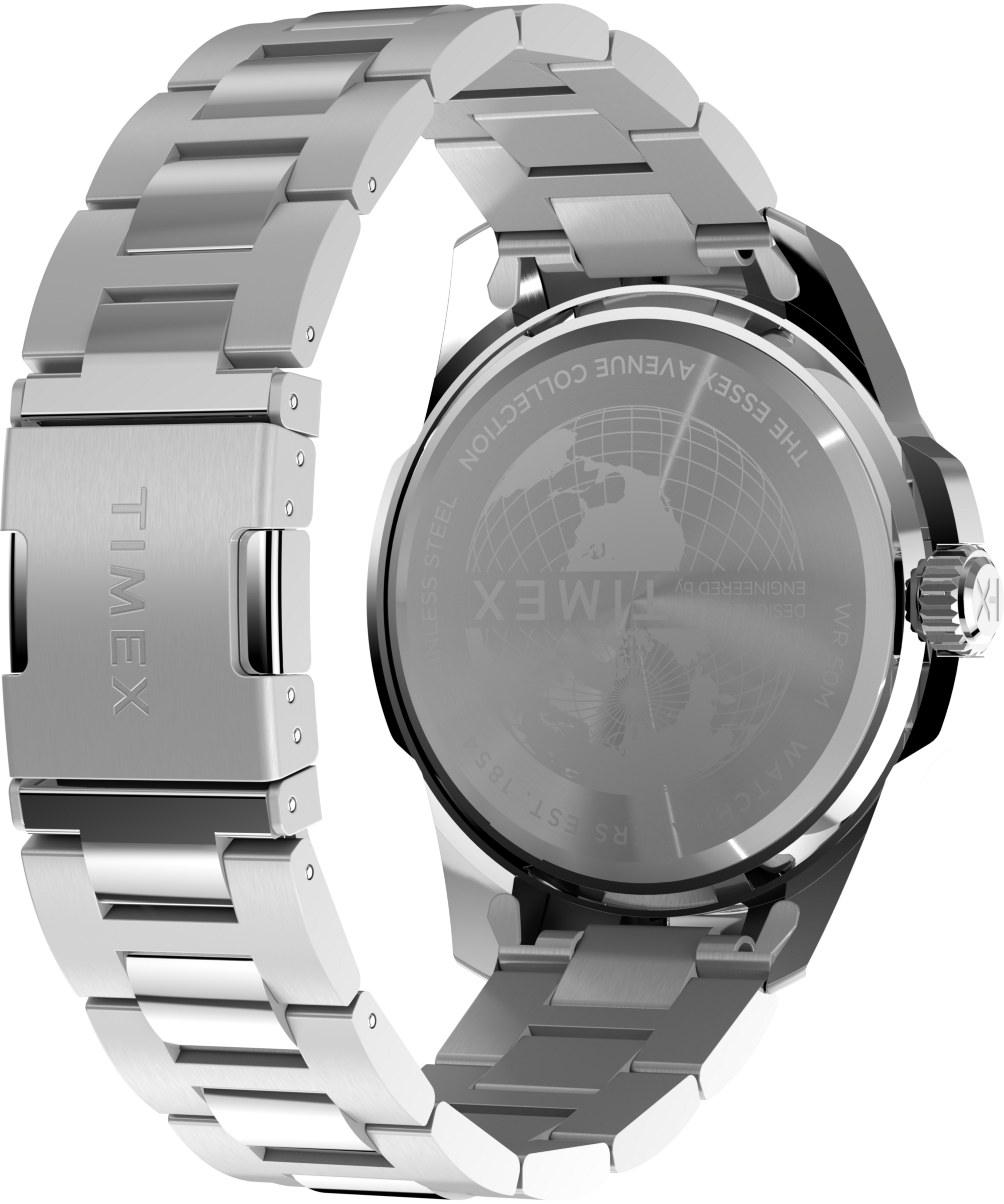 Timex Quarzuhr »ESSEX« Armbanduhr, Herrenuhr, Edelstahlarmband, Datum, Leuchtzeiger