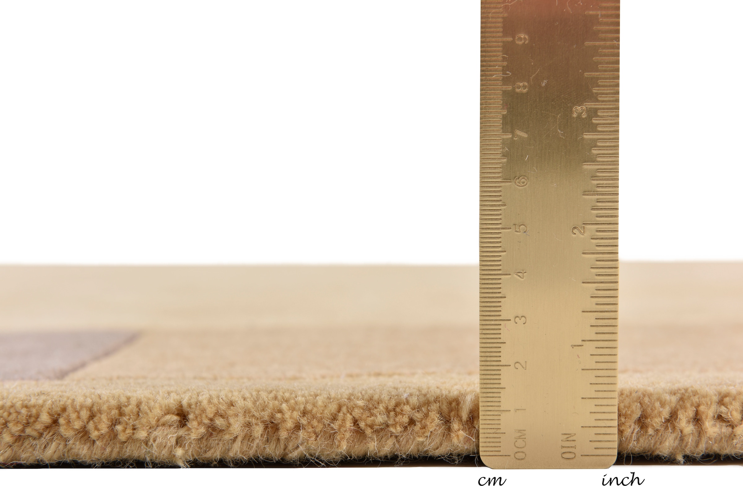 THEKO Wollteppich »Royal Nepali 3085« rechteckig 15 mm Höhe reine Wolle, handgetuftet, Uni-Farben, mit Bordüre, modernes Design