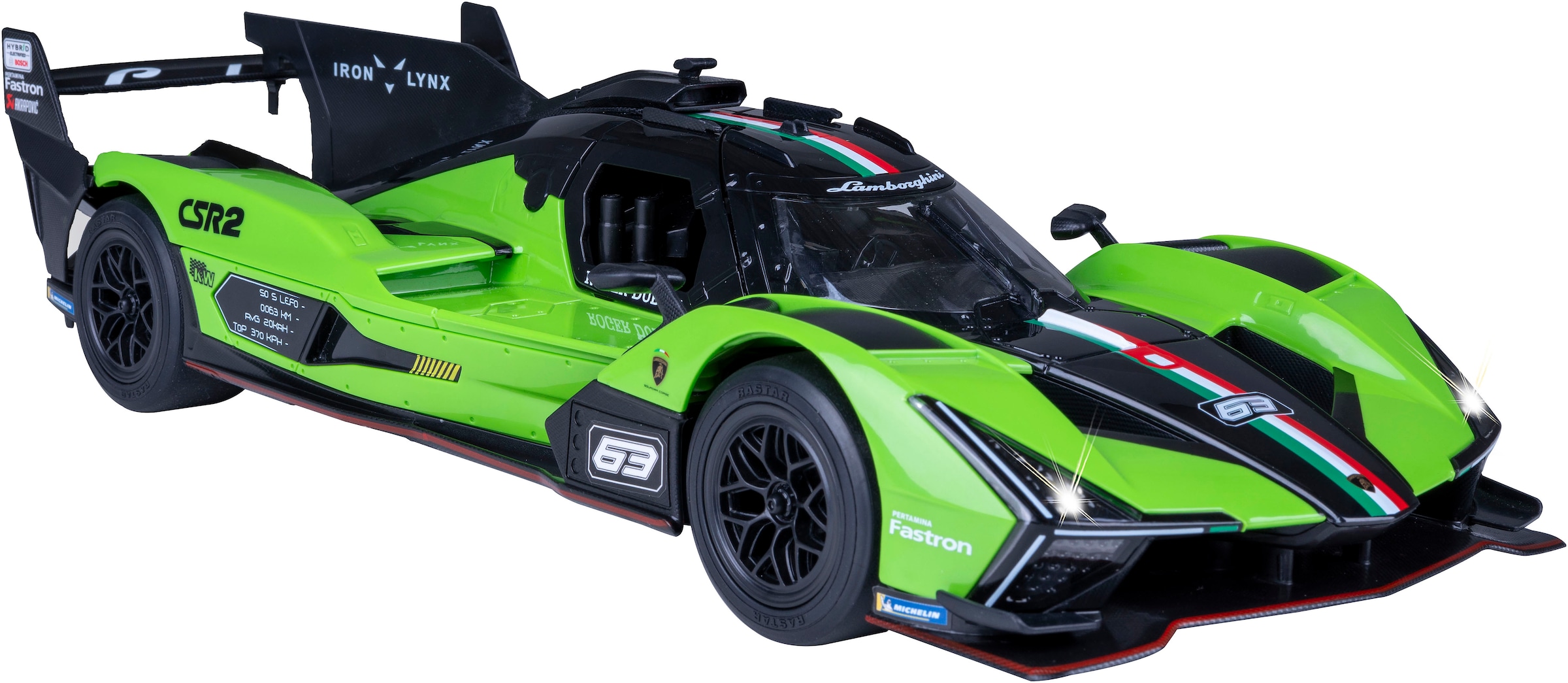 Jamara RC-Auto »Lamborghini SC63 LMDH 1:14 grün 2,4GHz«, mit LED Licht
