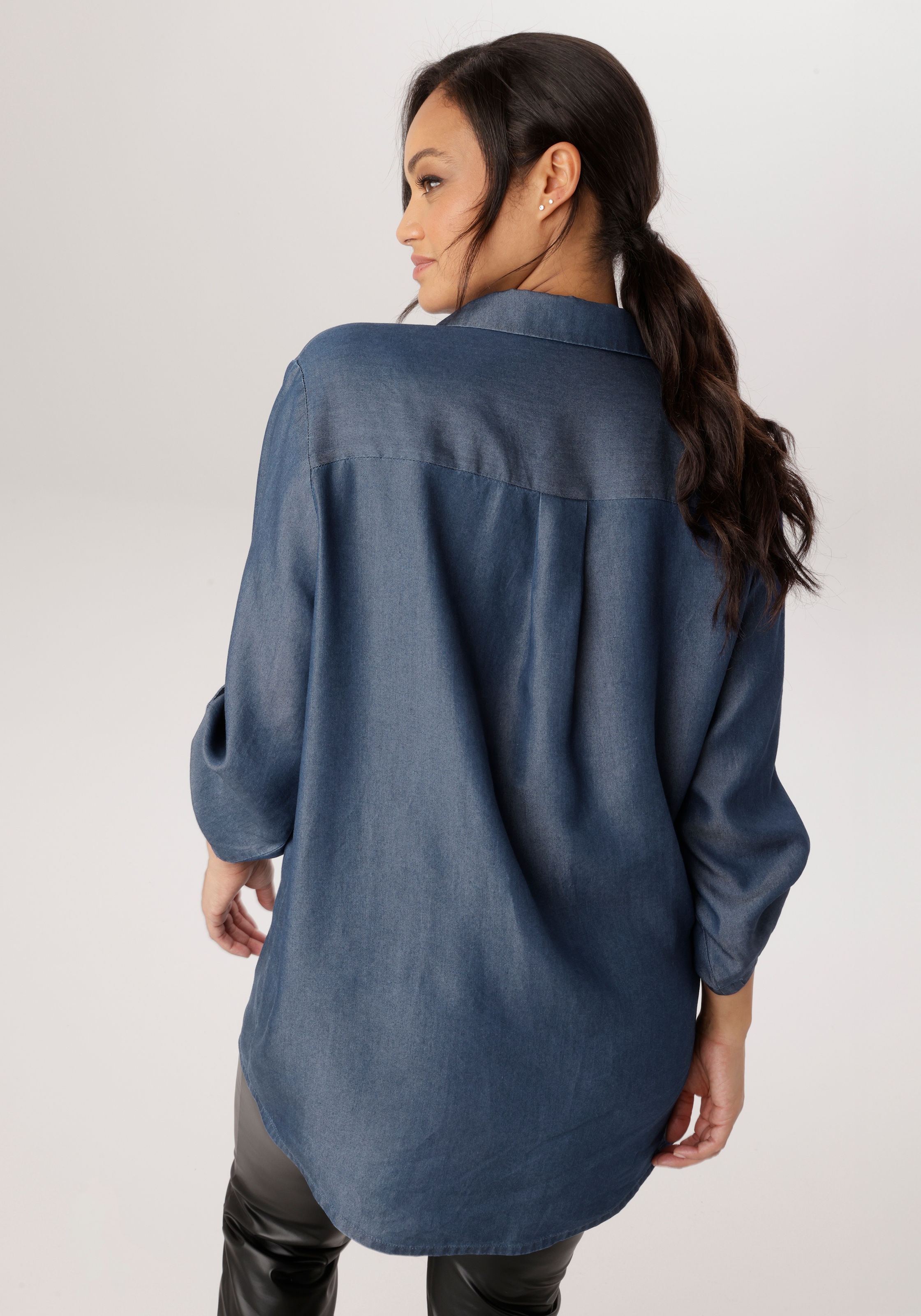 Aniston PLUS Jeansbluse aus weicher Lyocell Qualität - NEUE KOLLEKTION