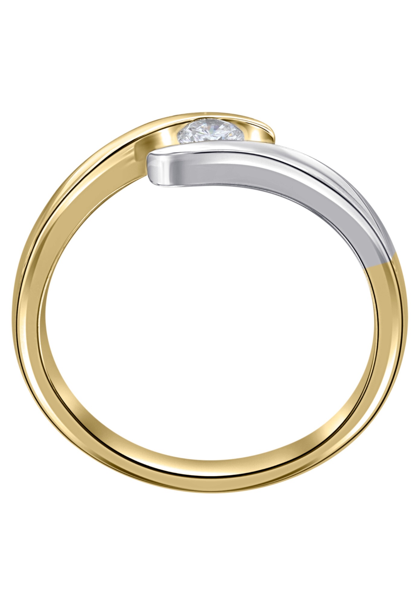 ONE ELEMENT Diamantring »0,05 ct  Diamant Brillant Spannfassung Ring aus 585 Gelbgold«