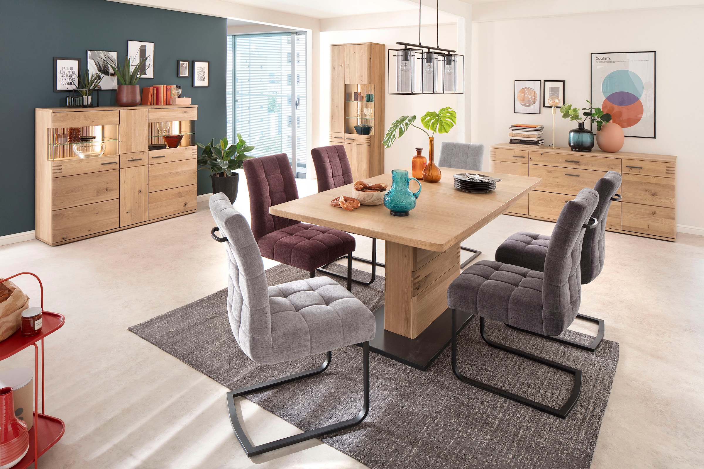 MCA furniture Freischwinger »Salta« (Set) 2 Stk.(2er-Set), Gestell-Flachrohr, schwarz matt lackiert, Aqua Clean Bezug