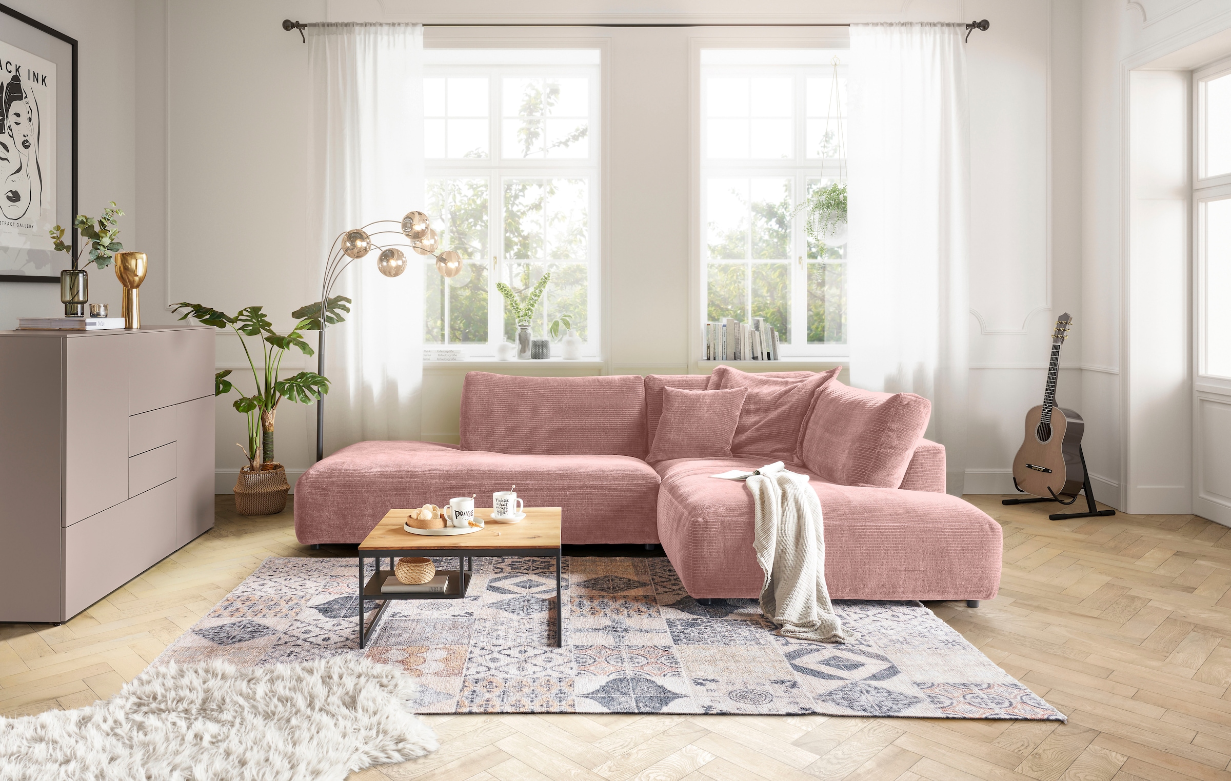 Musterring Ecksofa »Lucia«, mit großem Longchair, verschiedene Farben, B304 x T224 cm