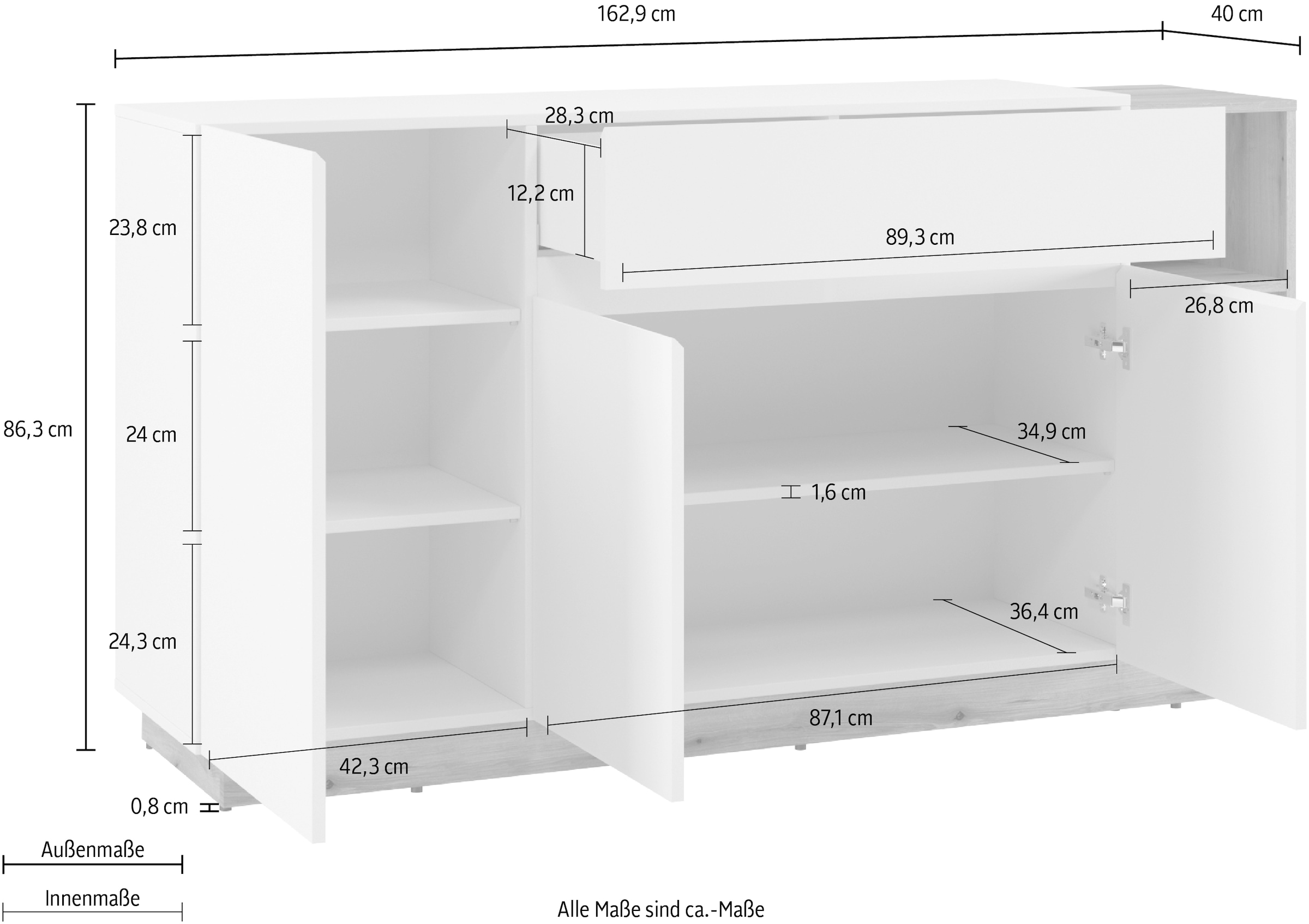 INOSIGN Kommode »Bristol« Breite ca. 163 cm