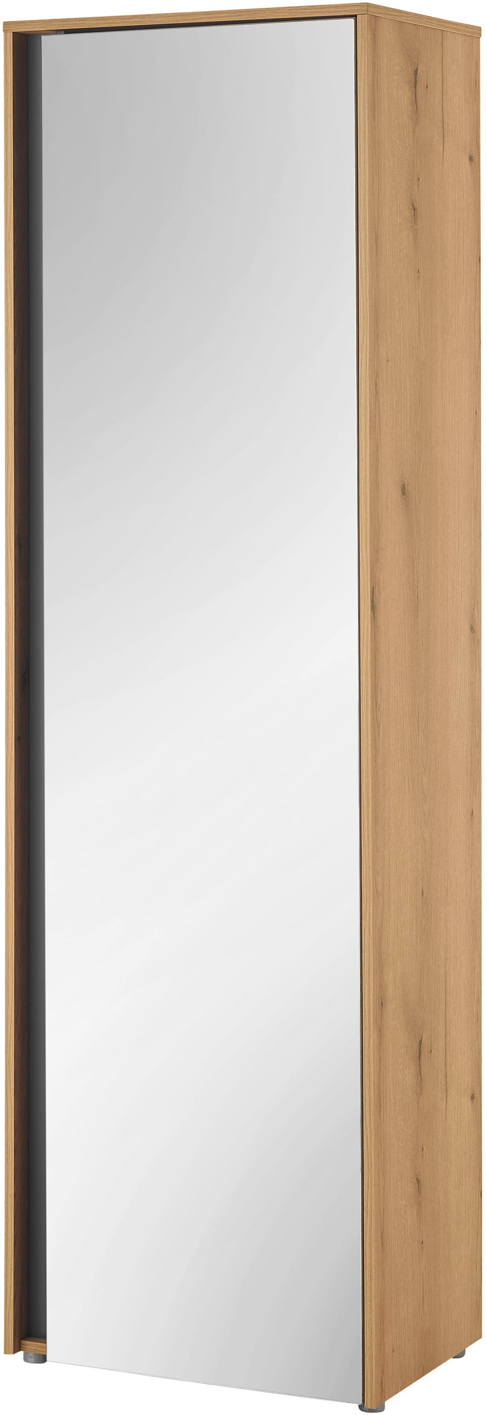 INOSIGN Garderobenschrank »GiRON/CiTY, moderner Garderobenschrank, Kleiderschrank mit Stauraum«, Spiegeltür, Teleskopauszug, Tür beidseitig montierbar, 60 cm breit