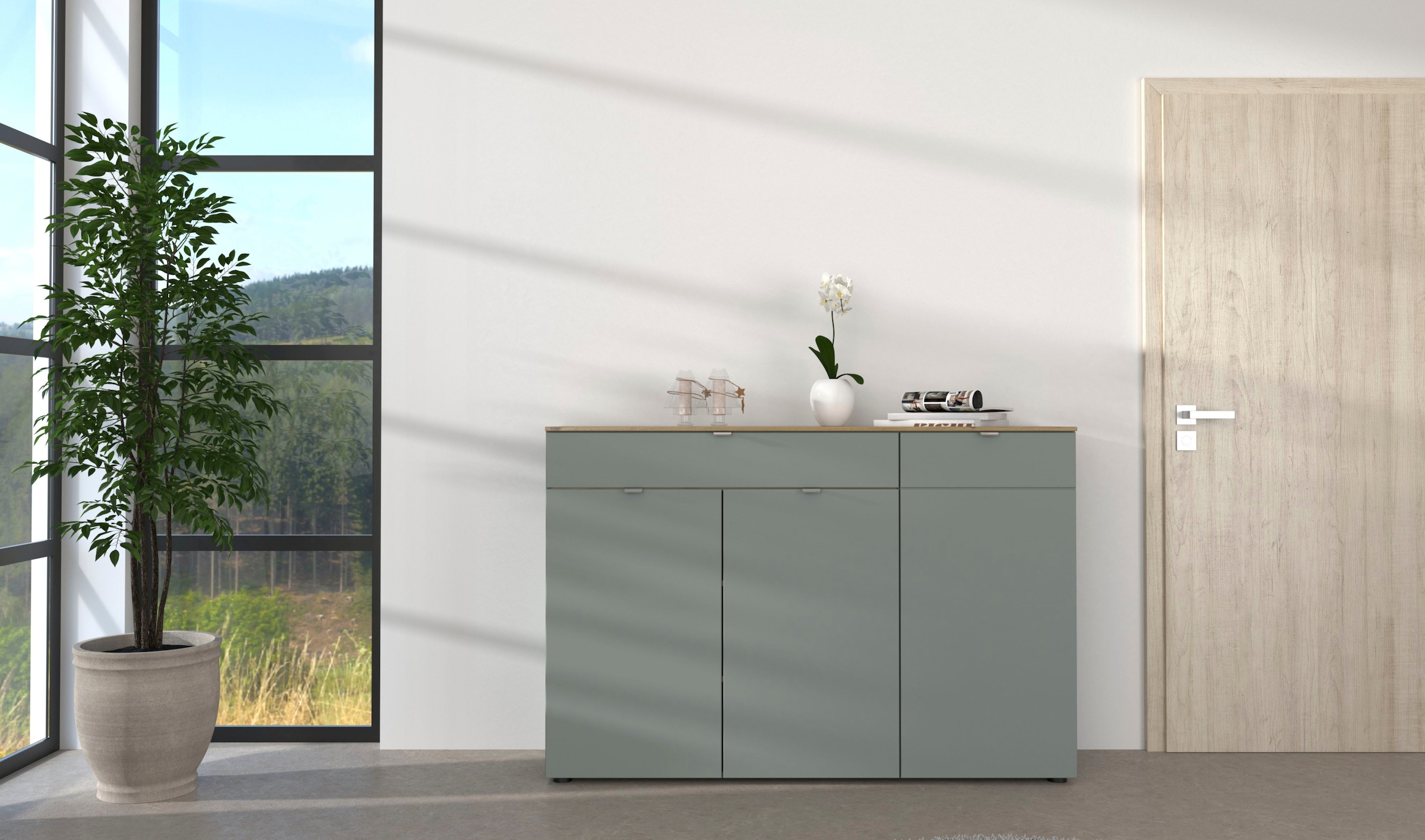 Innostyle Kommode »BARI Kommode, BxHxT 150x101x41 cm« 1 Stk. tlg. 3 türig, 1 Schublade, Fuß-Set bestellbar, Soft-Close