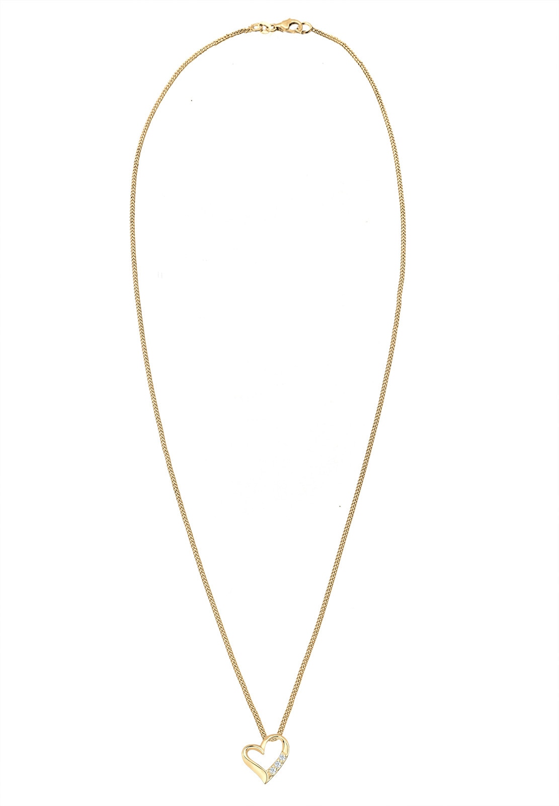 Elli DIAMONDS Silberkette »Halskette Herz Liebe Diamant (0.06 ct.) 925 Silber«
