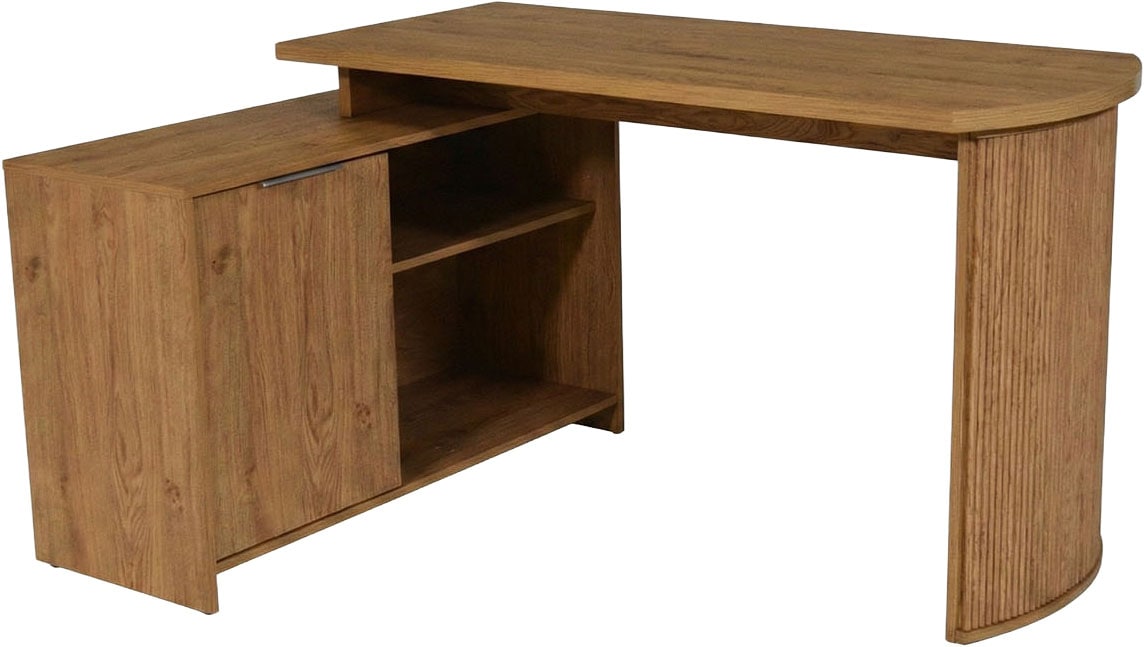 Jahnke Eckschreibtisch »MOON C 14 E« Eckschreibtisch, wechselseitig montierbar, 2 Fächer, Breite:140 cm