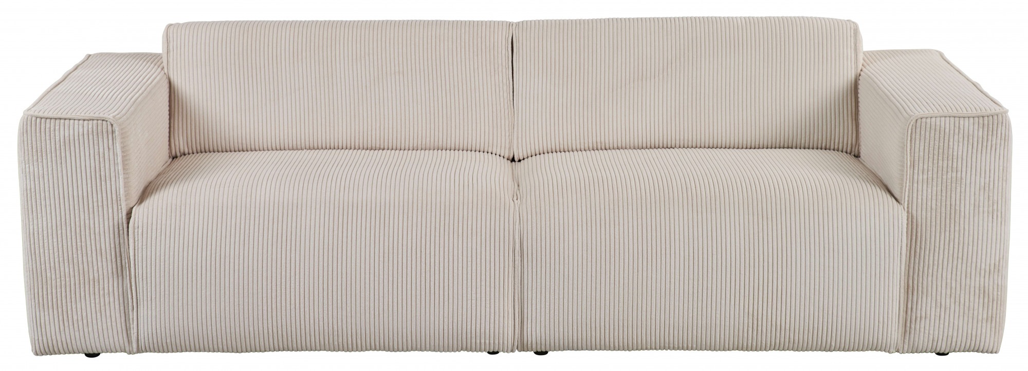 andas 3-Sitzer »Noord mit Kedernaht, Breite 232 cm«, Cord, Struktur, Webstoff, mit Wellenunterfederung, Massivholzrahmen