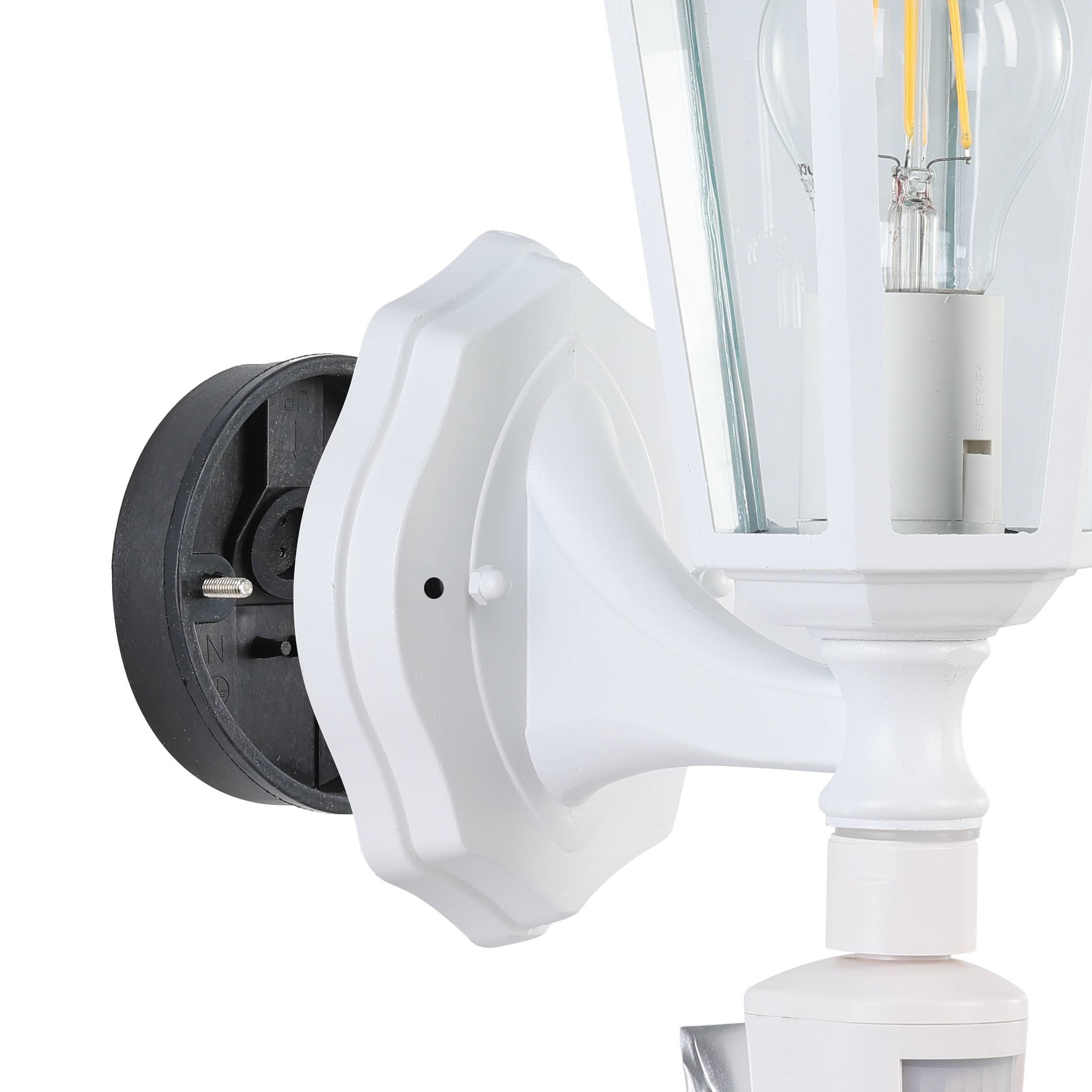 EGLO Wandleuchte »Laterna 5 Außen-Wandlampe, Außenleuchte, Aluguss und Glas, E27, IP44« E27 1 Stk. Wand-/Deckenleuchte - L16,5 x H36 x AL21,5 cm - weiß - 1X60W exkl.