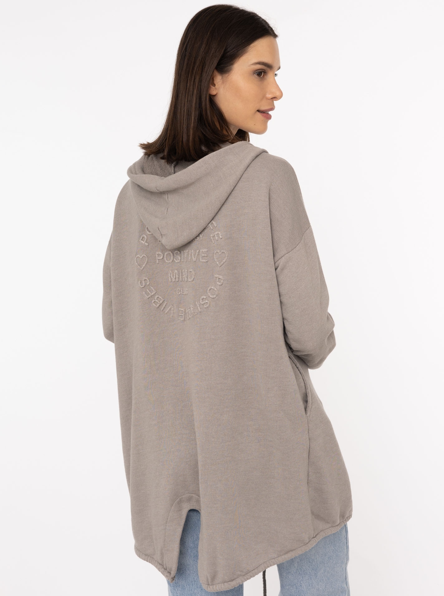 Zwillingsherz Jerseymantel »"Positive Mind"« mit hohem Baumwollanteil