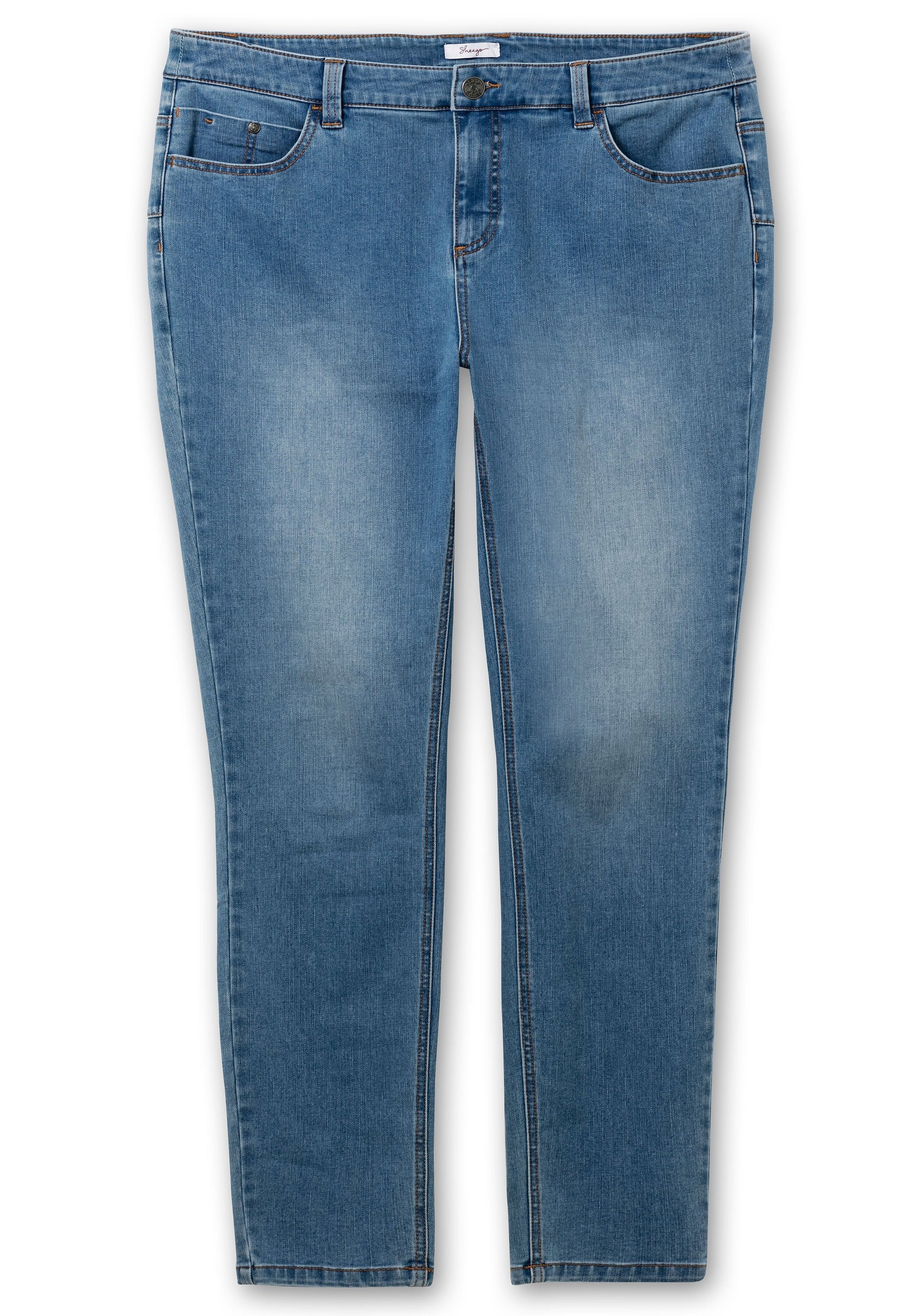 Sheego Stretch-Jeans »Jeans für sehr schmale Beine und mehr Bauch«